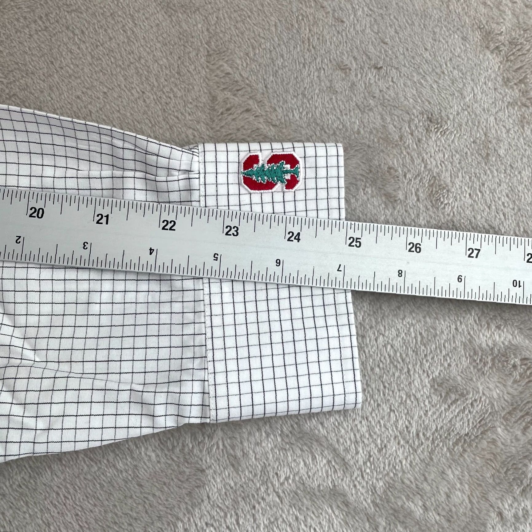 Brooks Brothers Brooks Brothers x Stanford Dress Shirt Men 16.5 34-35 White Check Non-Iron NWOT Size 46R - 8 Thumbnail