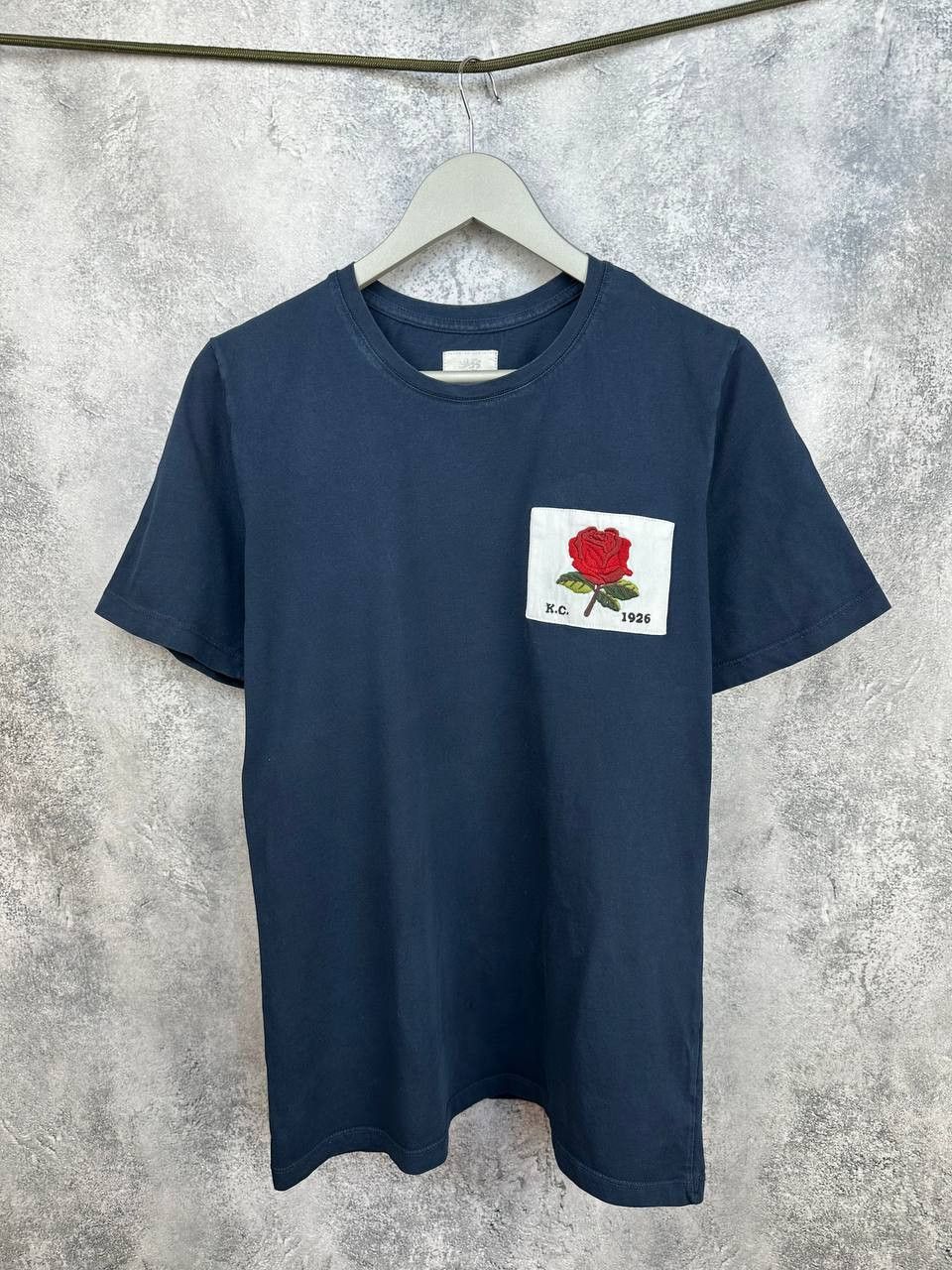 Kent & Curwen Rose Patch Logo T-Shirt Navy Short Sleeve Tee