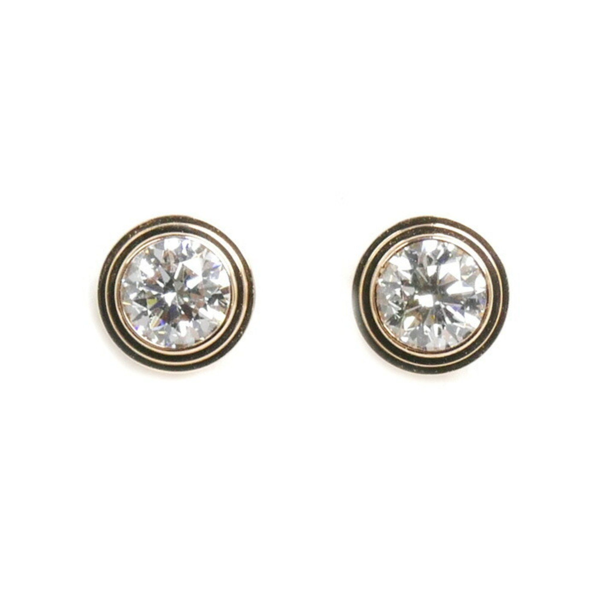 image of Cartier K18Pg Pink Gold Amour Mm Diamond Earrings B8041500 2.0G Women's