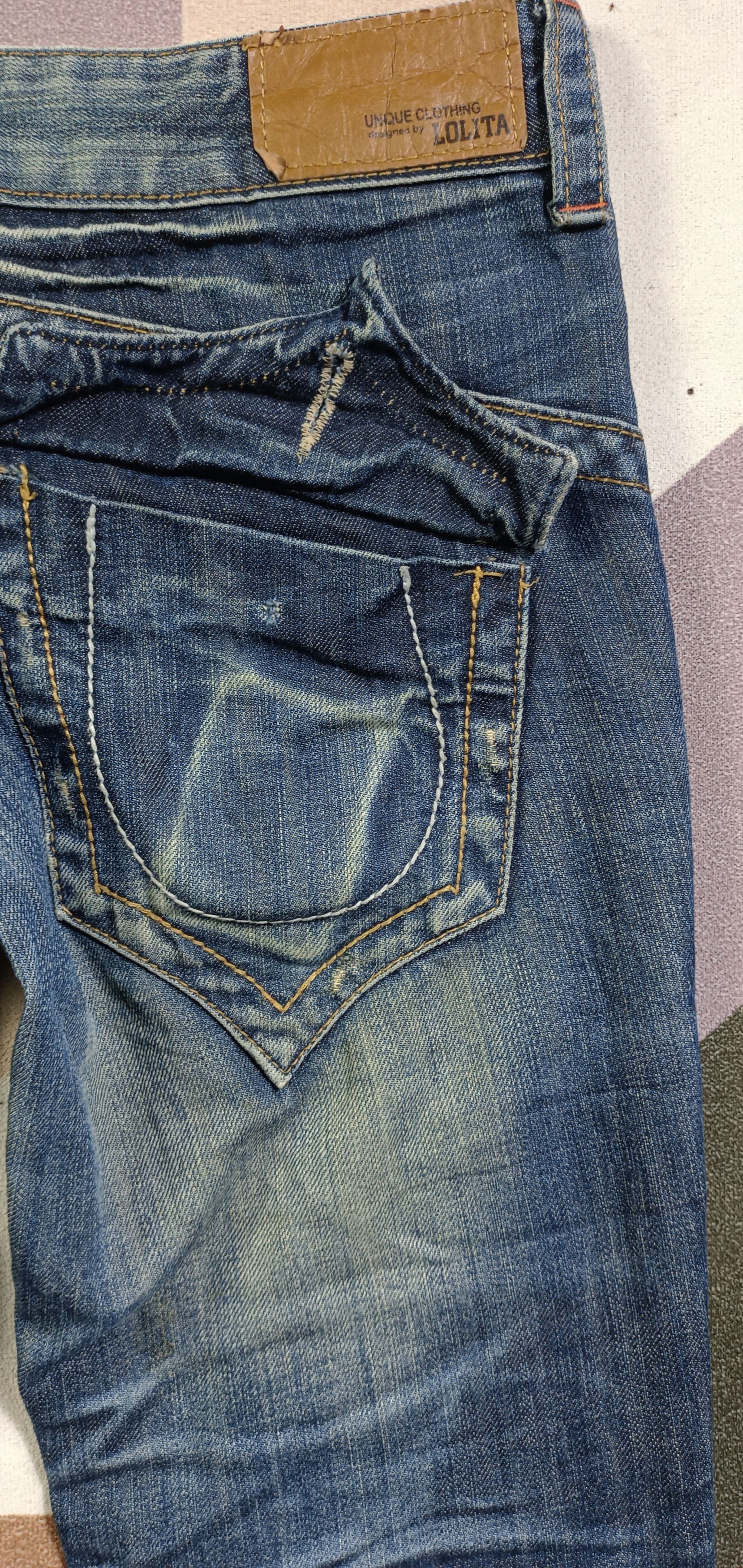 If Six Was Nine 🔥🔥LOLITA Exotic Vtg Denim Super Flare Distressed Jeans Size US 31 - 8 Thumbnail