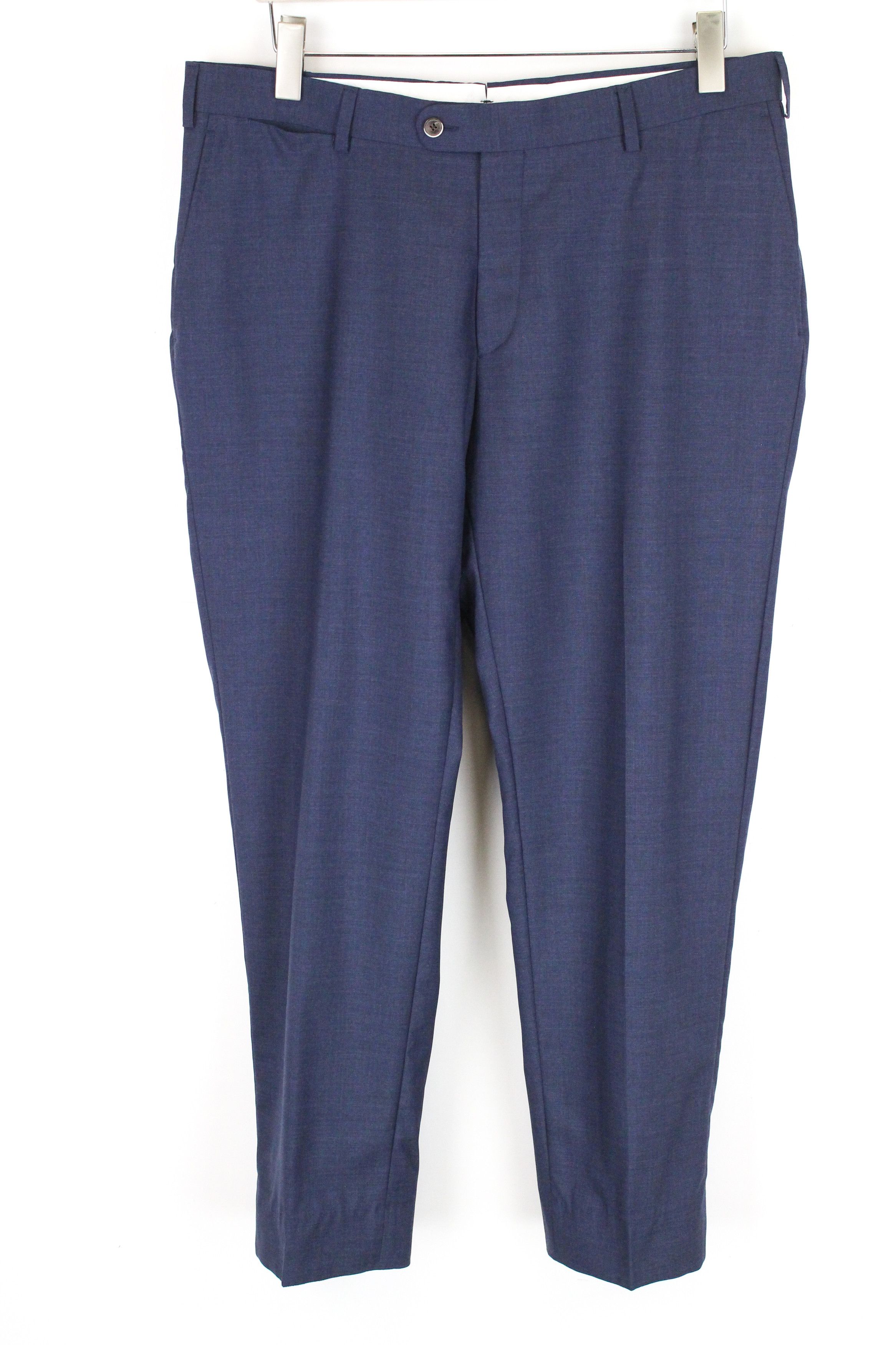 Suitsupply BRESCIA UK42R Blue Wool Lined Pleat Front Trousers 61752 Size 42R - 1 Thumbnail
