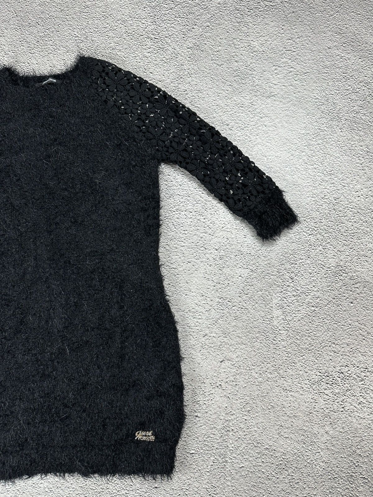 Just Cavalli Just Cavalli Black Fuzzy Knit Mini Dress Size S Size S / US 4 / IT 40 - 4 Thumbnail
