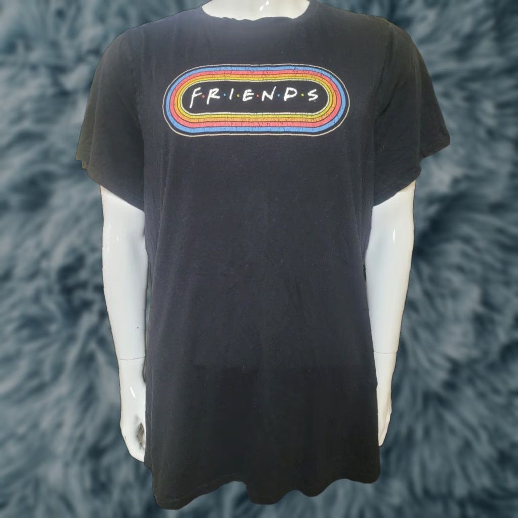 Rainbow Womens T-Shirt 3XL Black Friends Retro 90s TV Show Rainbow Logo Crew Neck Short Sleeve Shirt Womens Mens Girls Size XXL / US 16-18 / IT 52-54 - 1 Thumbnail