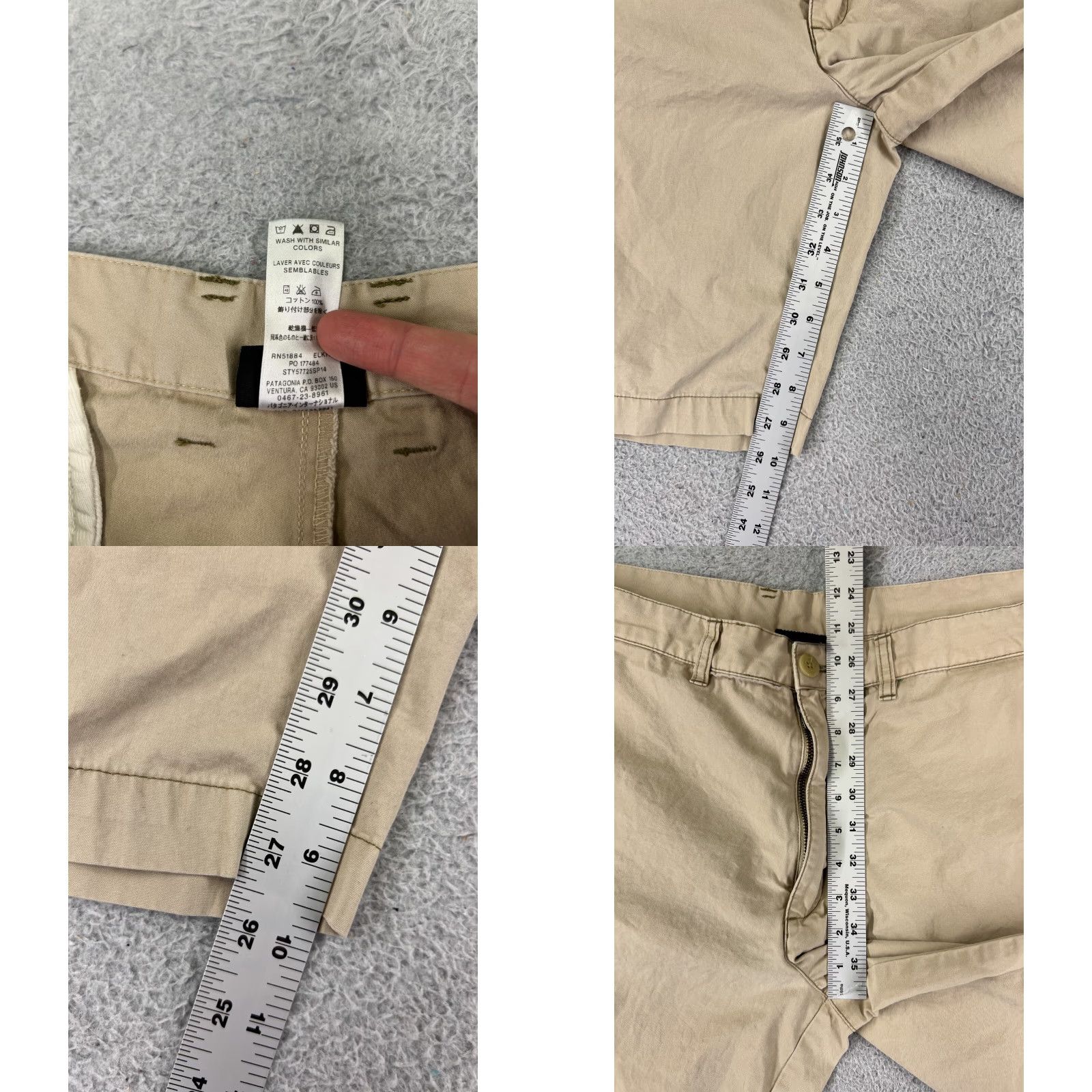 Patagonia Patagonia Shorts Mens 35 Beige Sol Patrol Shorts Nylon Blend Chino Zipper Pocket Size US 35 - 8 Thumbnail