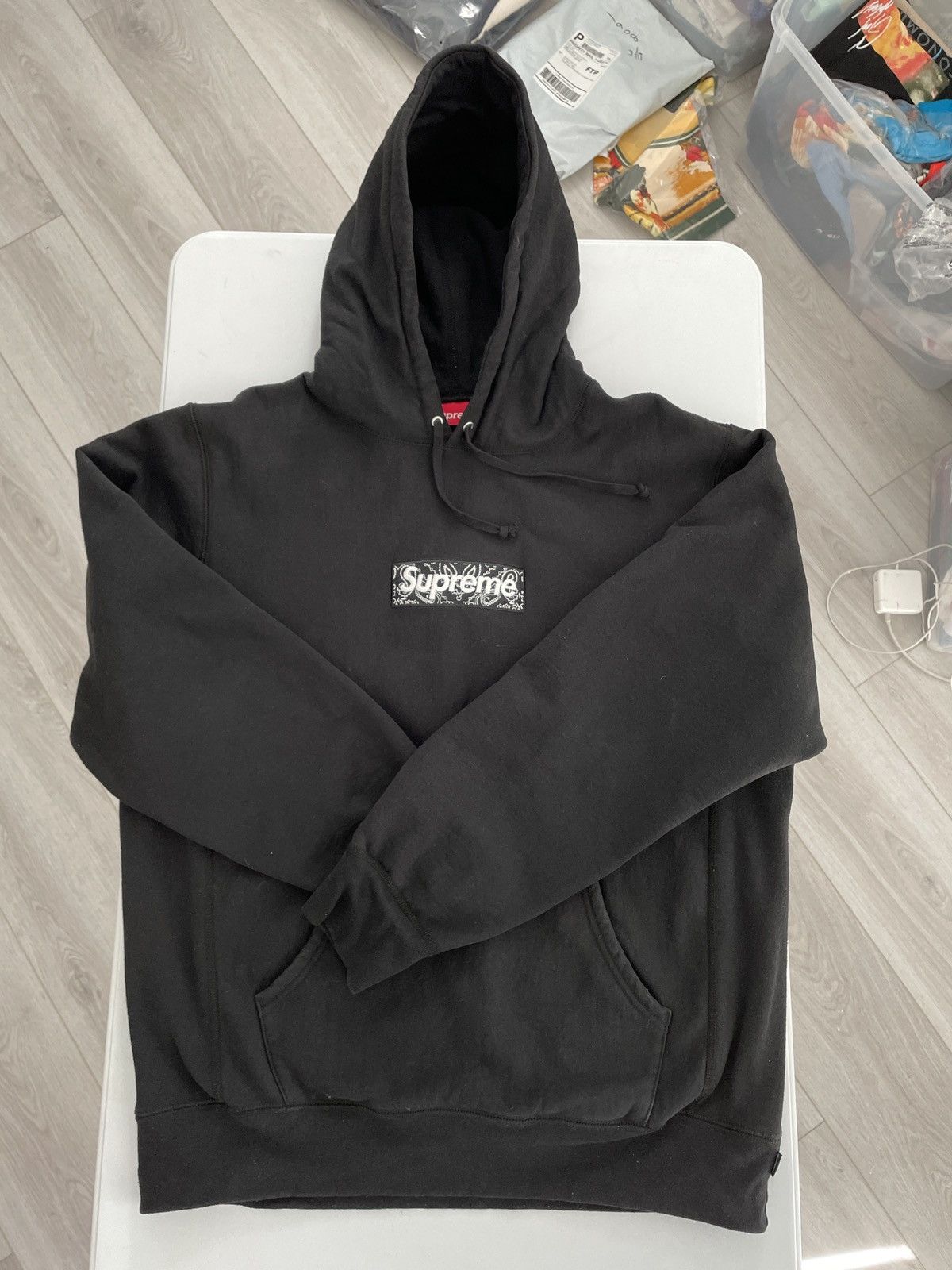 Image of Supreme Black Bandana Box Logo, Men's (Size XL)