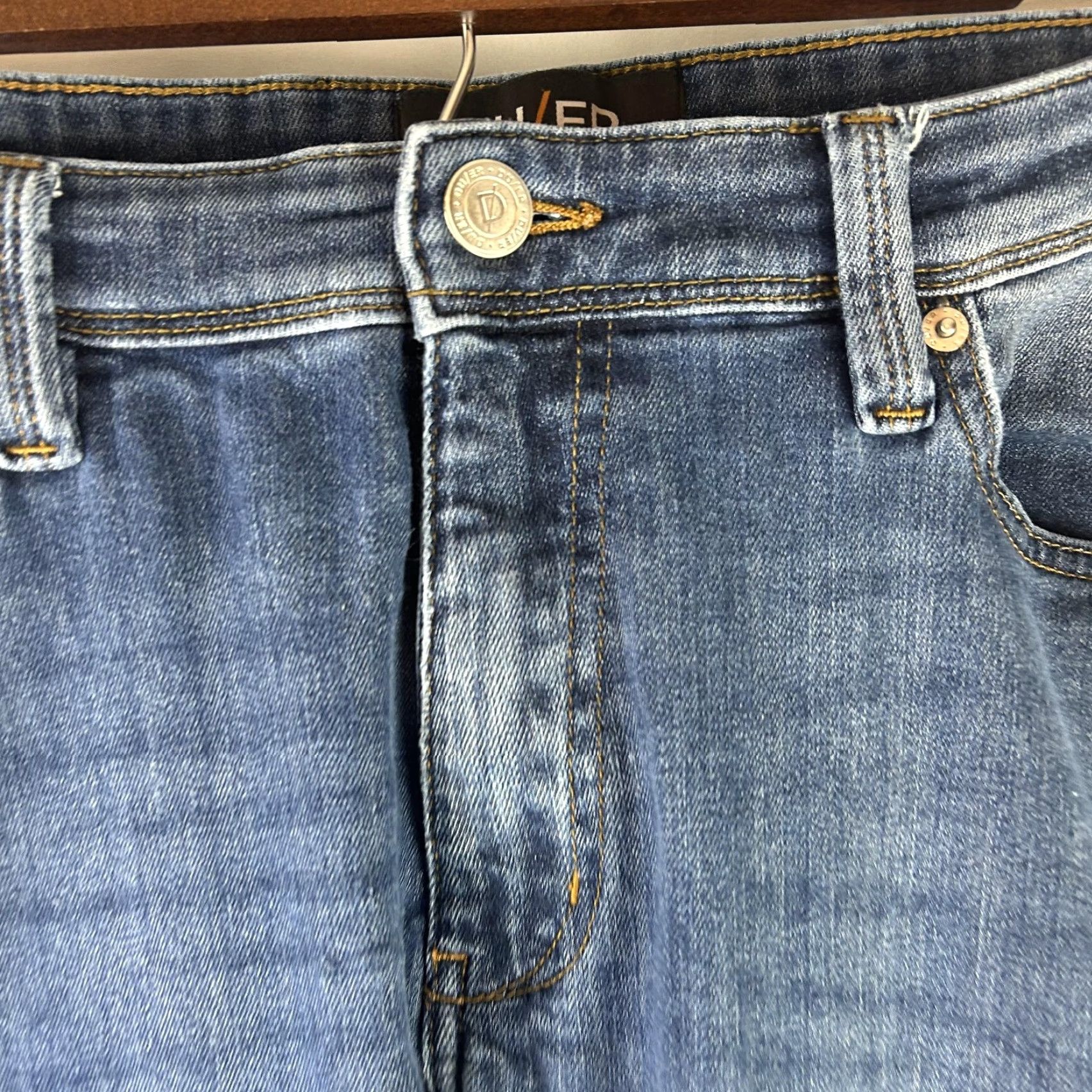 Denime DU/ER L2X Relaxed Taper Jeans Mens 38x29 Blue Medium Wash 5-Pocket Denim Stretch Size US 38 / EU 54 - 3 Thumbnail