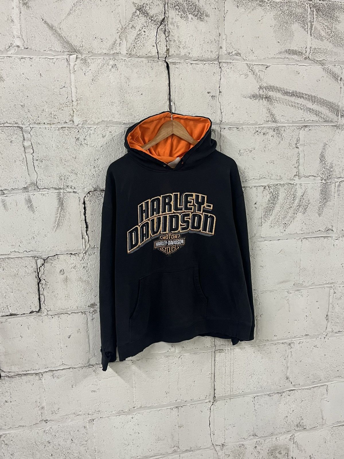 Harley Davidson Harley Davidson thrashed and faded hoodie hype rare skater Size US L / EU 52-54 / 3 - 3 Thumbnail
