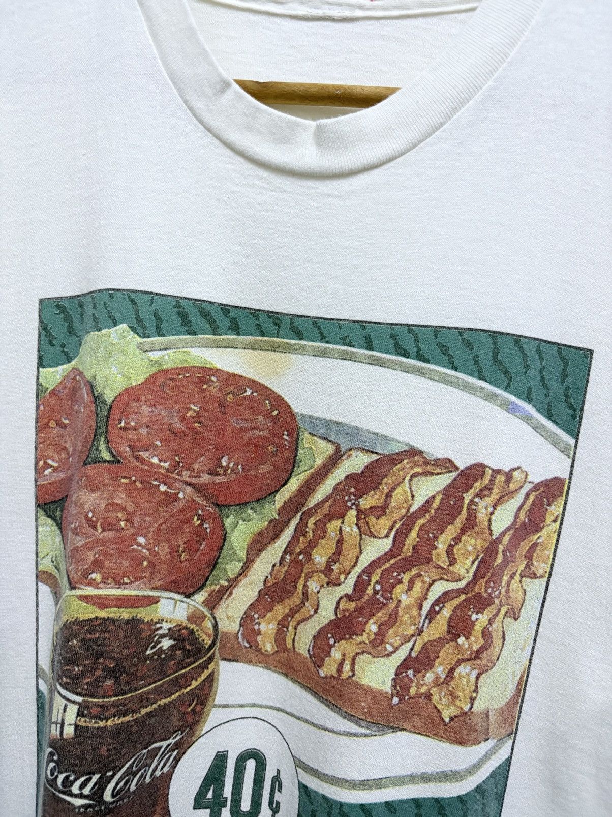 Vintage Vintage 90's Coca Cola - Sandwich Bacon Tomato Promo T-Shirt Size US M / EU 48-50 / 2 - 6 Thumbnail