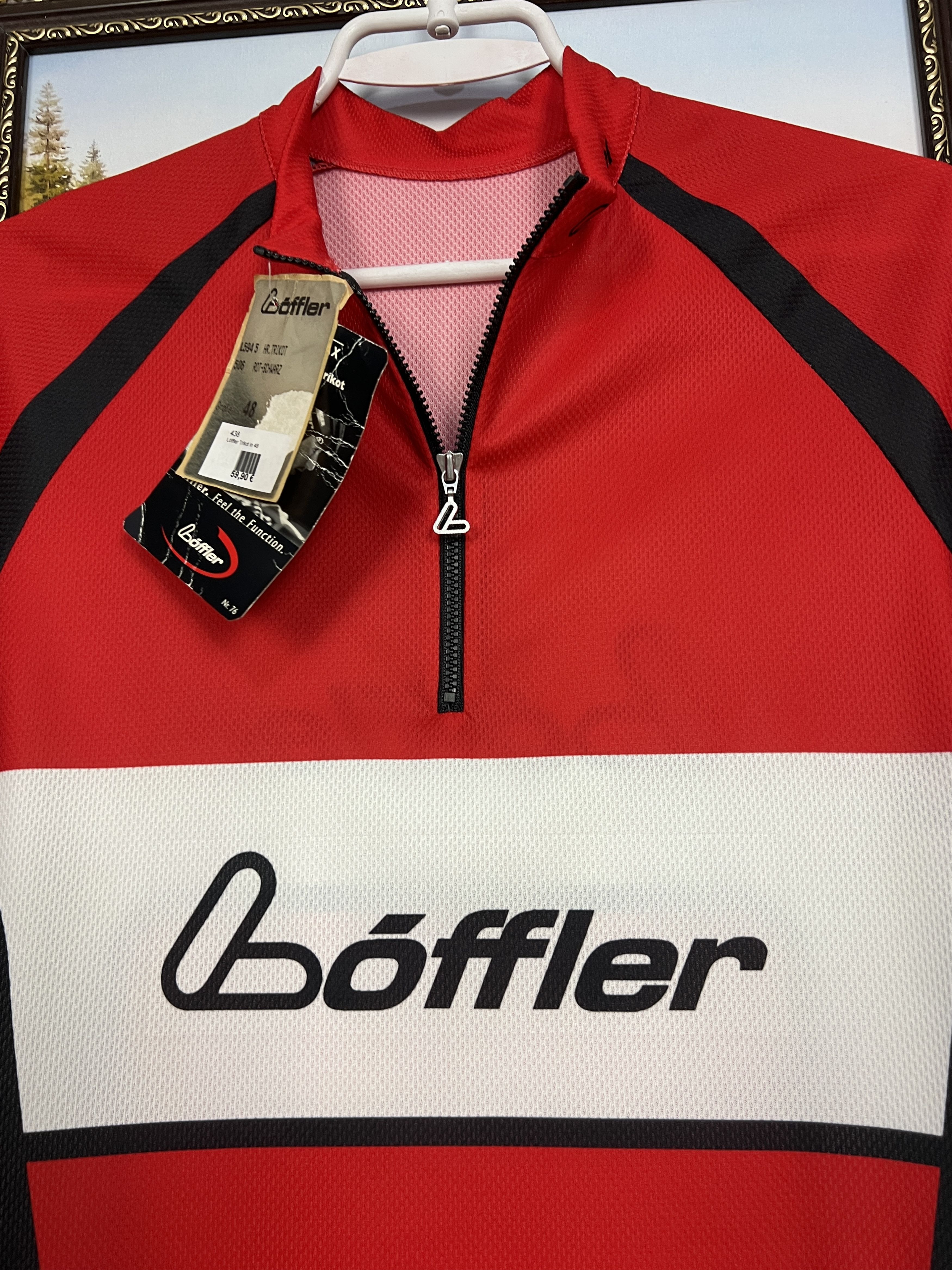 Vintage Loffler Cycling Jersey Red Shirt Sport Trikot Bike Rare Size US M / EU 48-50 / 2 - 3 Thumbnail