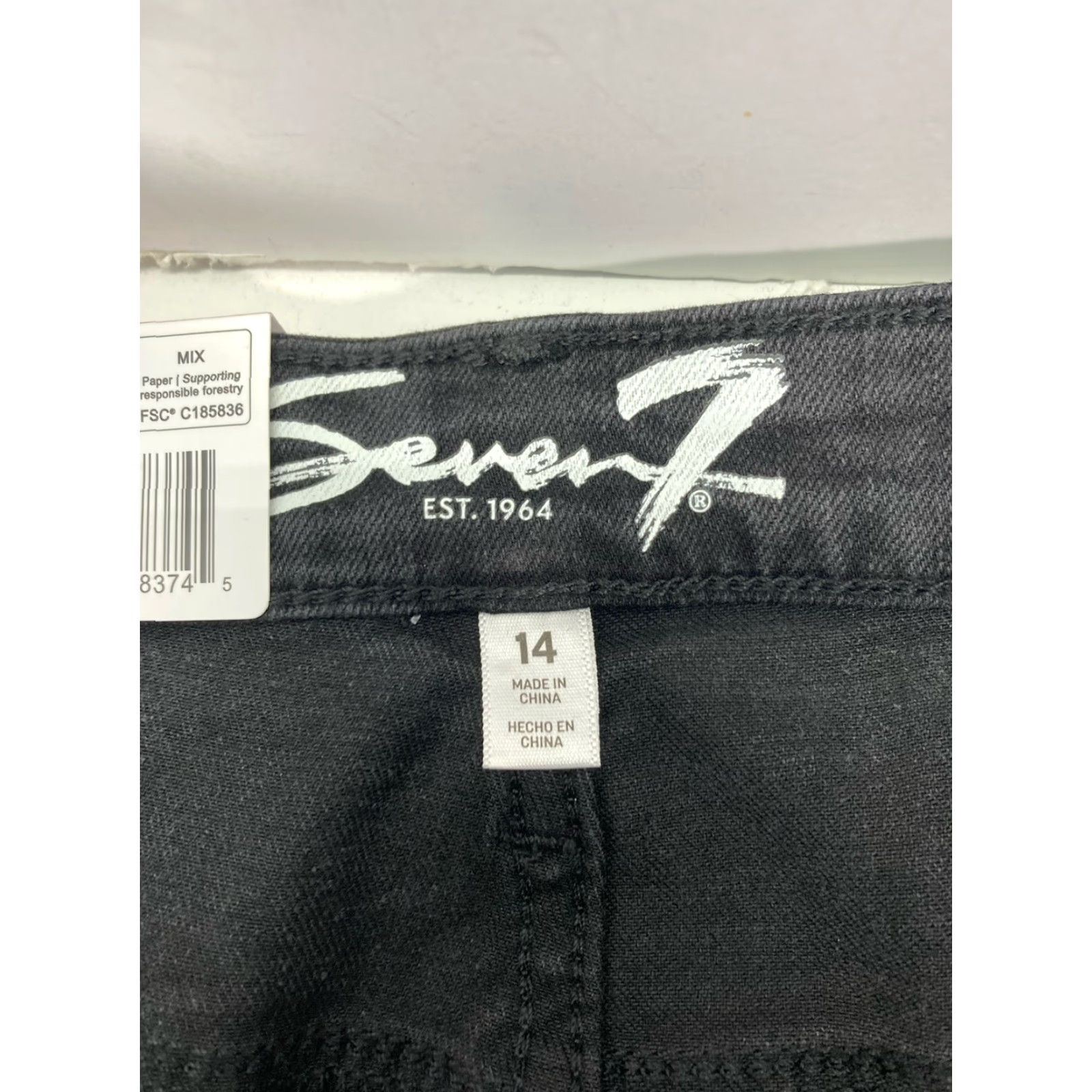 Vintage Seven7 Skinny Jeans Women Size 14 34X30 Black Denim High Rise Stretch NWT Size 36" / US 14 / IT 50 - 6 Thumbnail