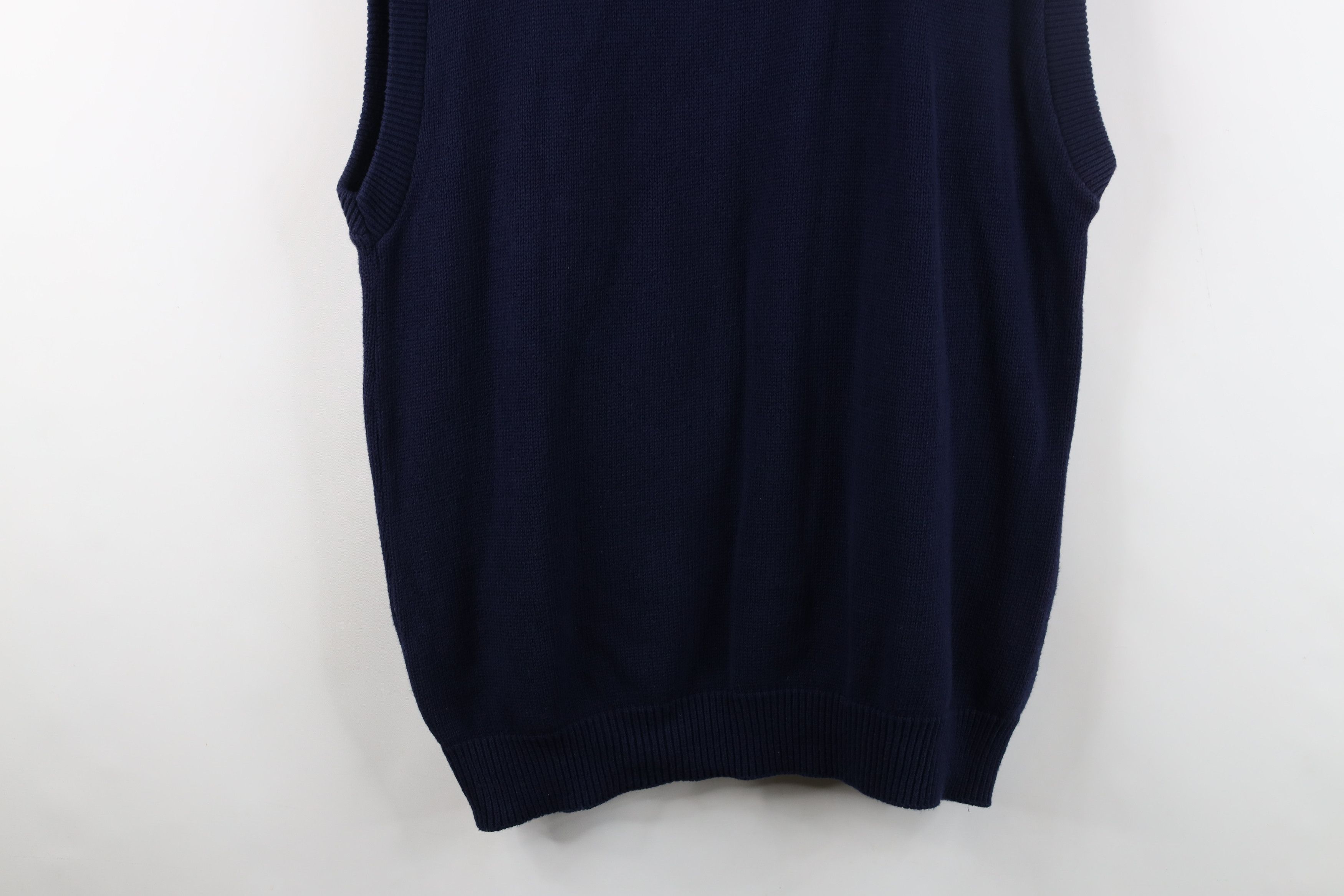 Vintage Vintage 90s Streetwear Cotton Knit Sweater Vest Blue USA Size US L / EU 52-54 / 3 - 8 Thumbnail