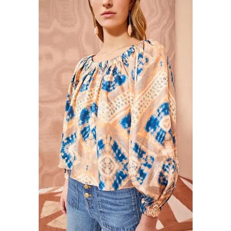 Ulla Johnson Ulla Johnson Nadya Silk On/Off Shoulder Blouse Fossil size 2 Size XS / US 0-2 / IT 36-38 - 1 Thumbnail