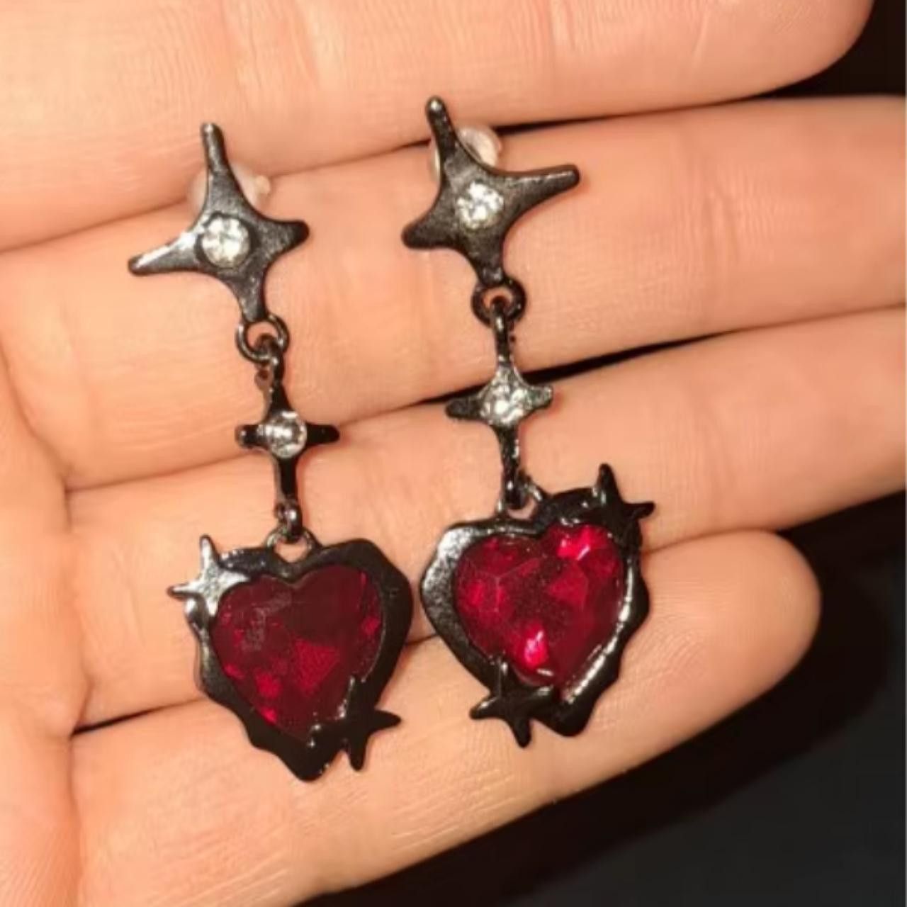Other Goth Heart Cross Star Pendant Earrings Size ONE SIZE - 1 Thumbnail