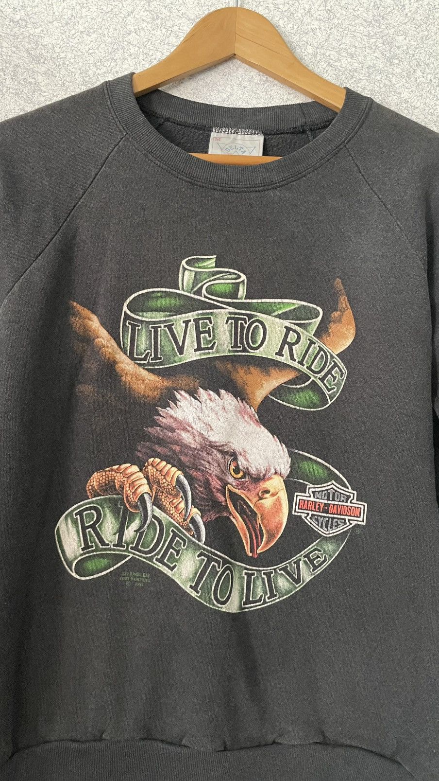 Harley Davidson Vtg 3D Emblem Bald Eagle Harley Davidson 90s Size US M / EU 48-50 / 2 - 2 Thumbnail