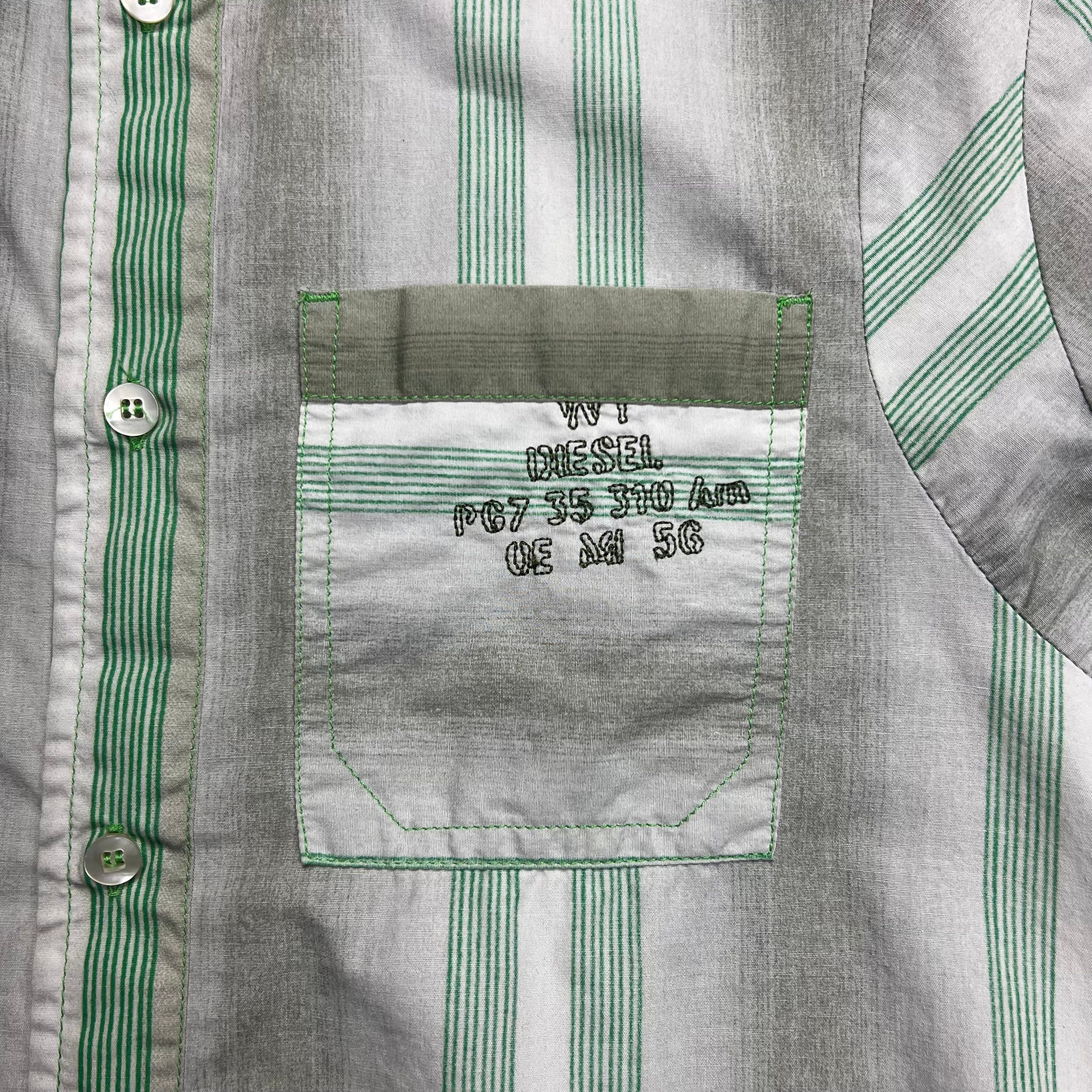 Diesel Diesel Green Striped Button-up Shirt - M/L Size US M / EU 48-50 / 2 - 4 Thumbnail