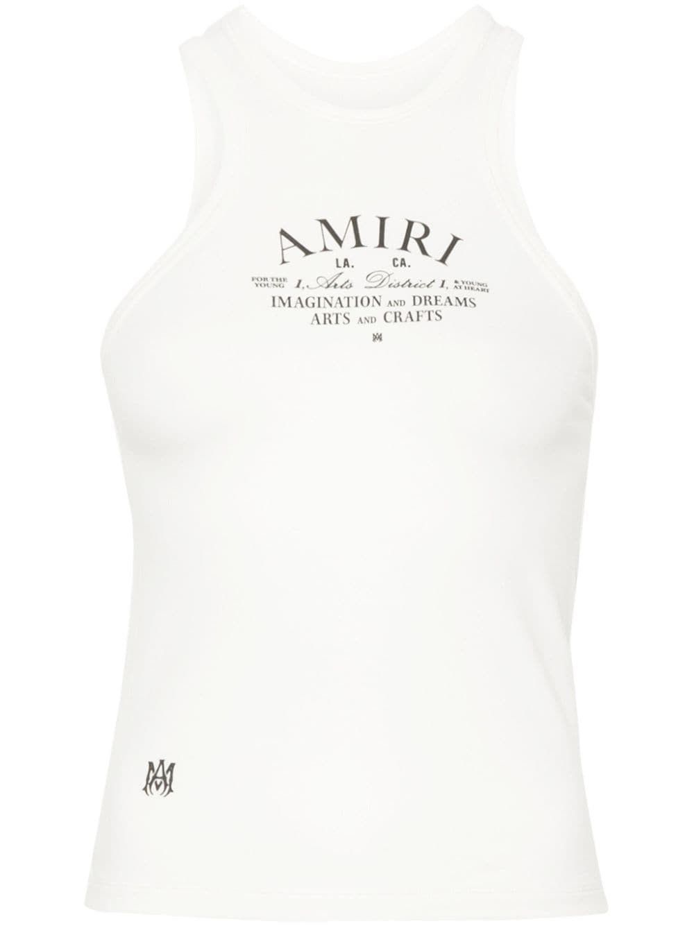 Amiri o1orln1025 Arts District Logo-Print Tank Top in White Size L / US 10 / IT 46 - 1 Thumbnail