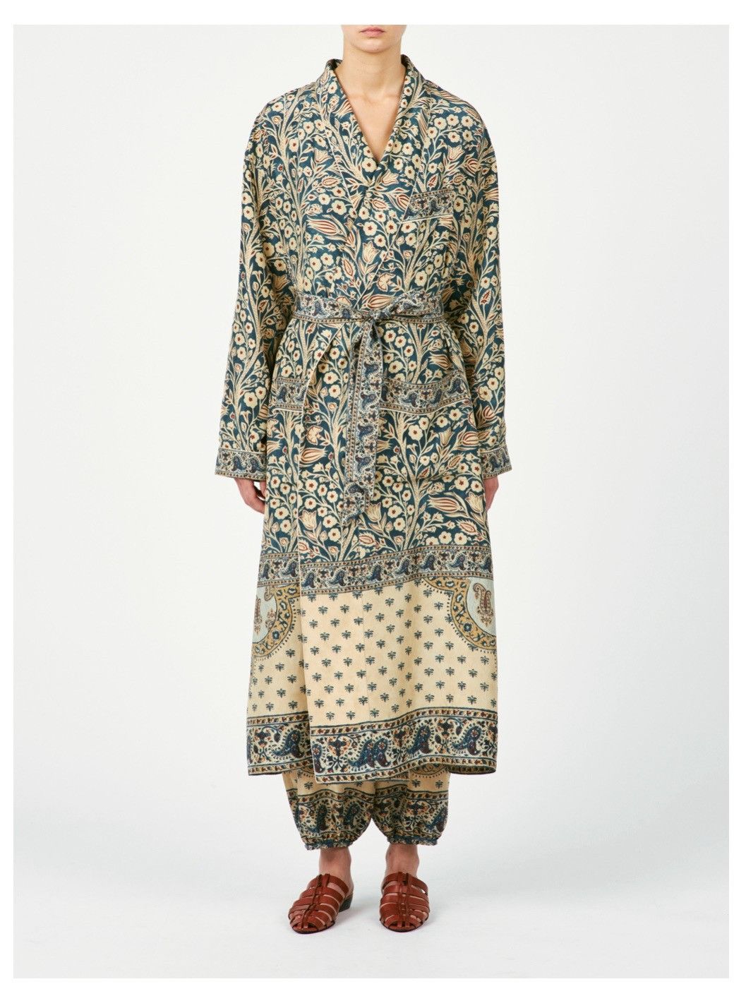 Loro Piana o1srvl11e0525 FAN8169 Silk Landry Coat in Multicolor Size XS / US 0-2 / IT 36-38 - 8 Thumbnail