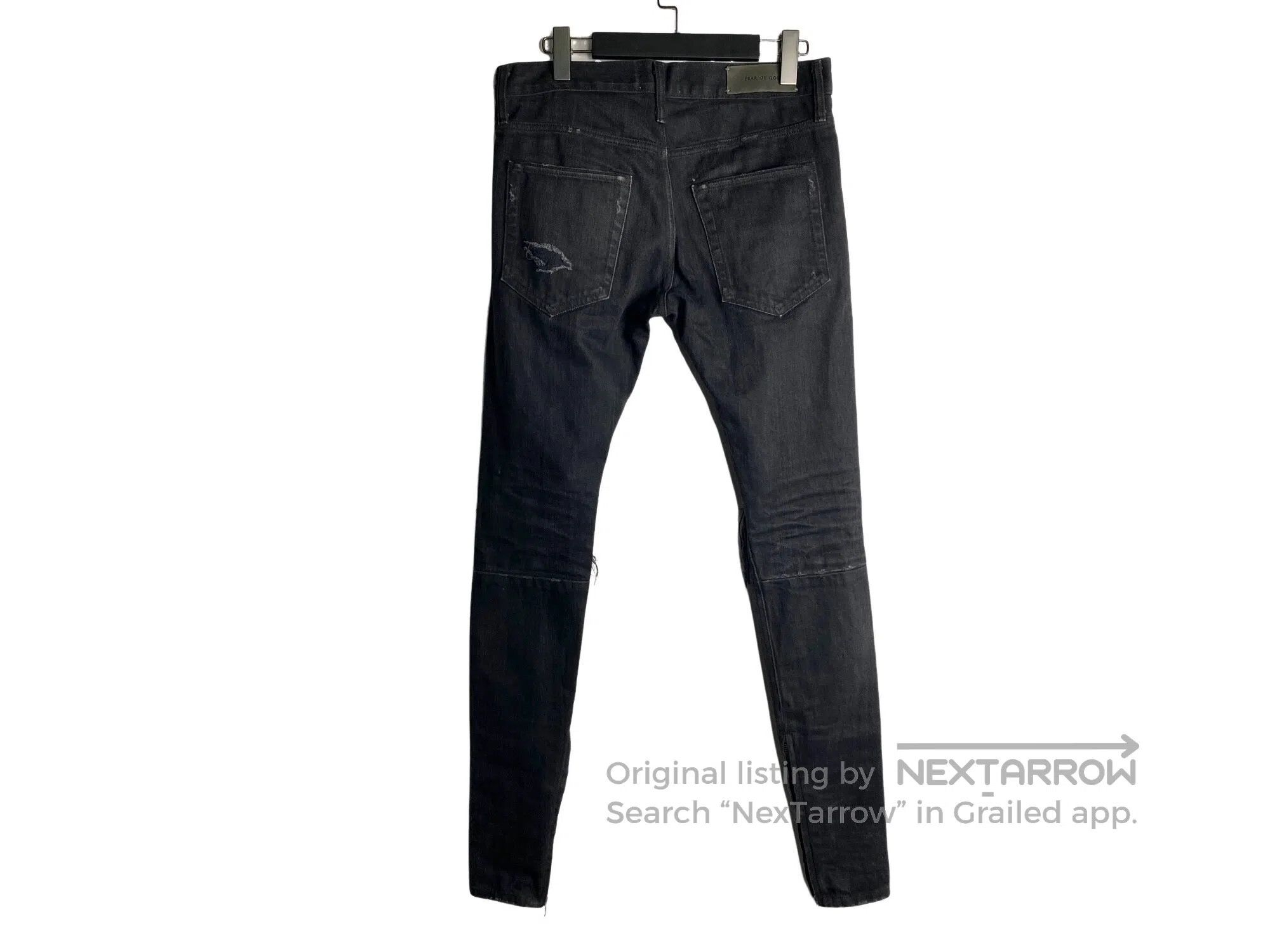Fear of God FEAR OF GOD Destroyed Black Denim Pants Size US 29 - 2 Thumbnail