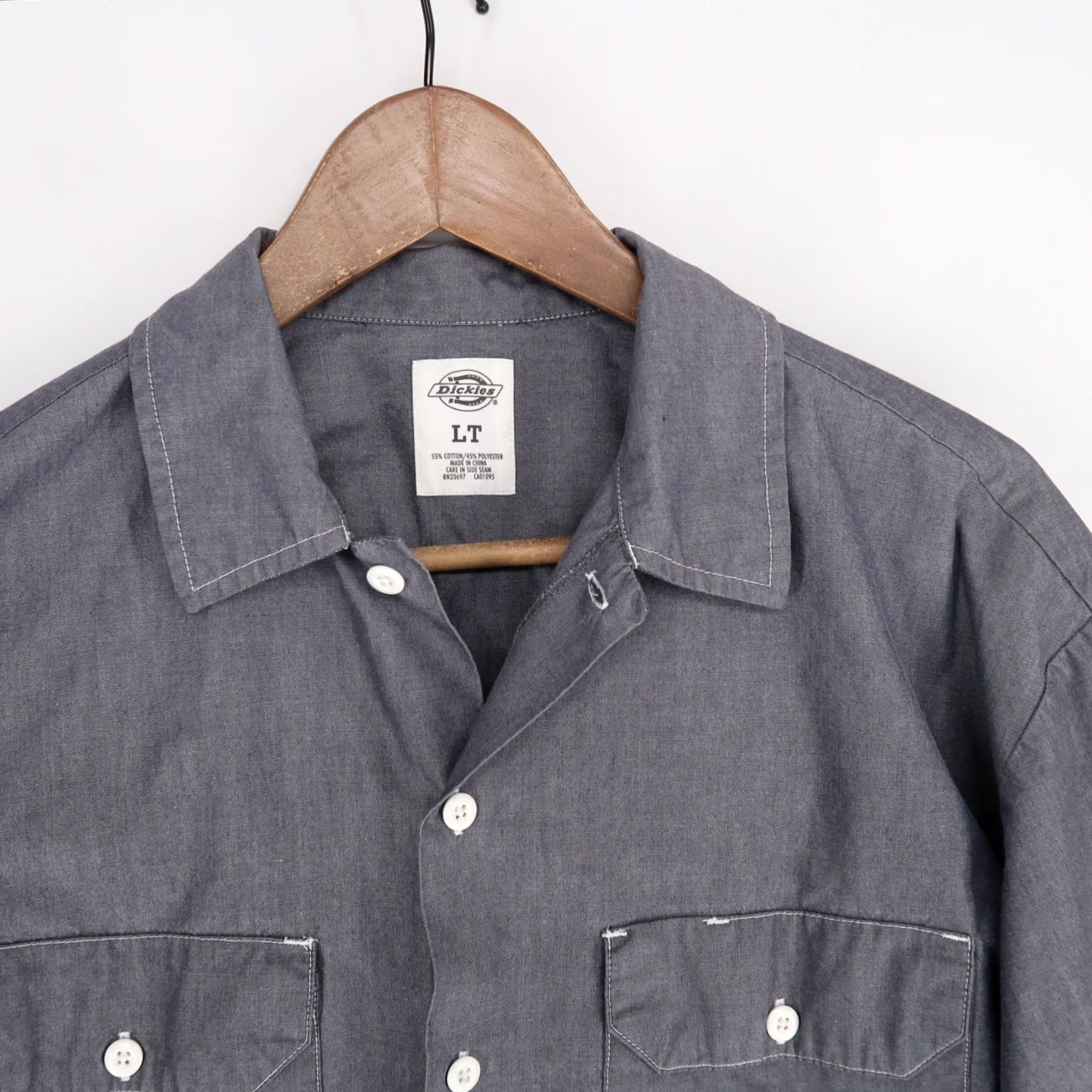 Dickies Dickies Shirt Mens LT Gray Button Up Workwear Long Sleeve Pocket Size US L / EU 52-54 / 3 - 3 Thumbnail
