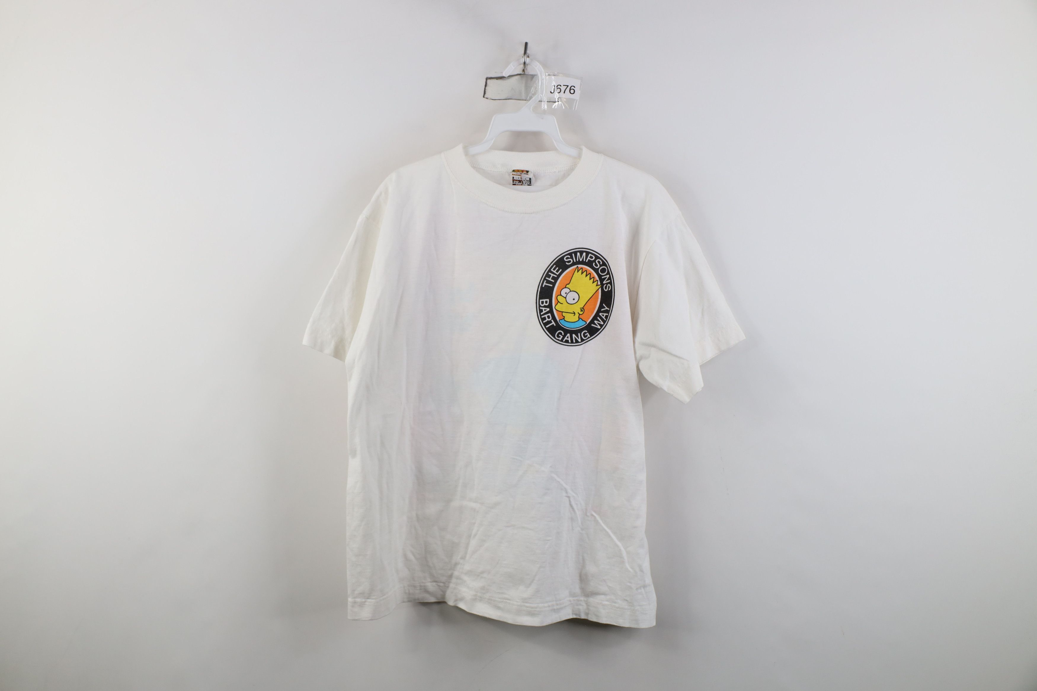 Vintage 90s The Simpsons Bart Gang Graffiti T-Shirt White
