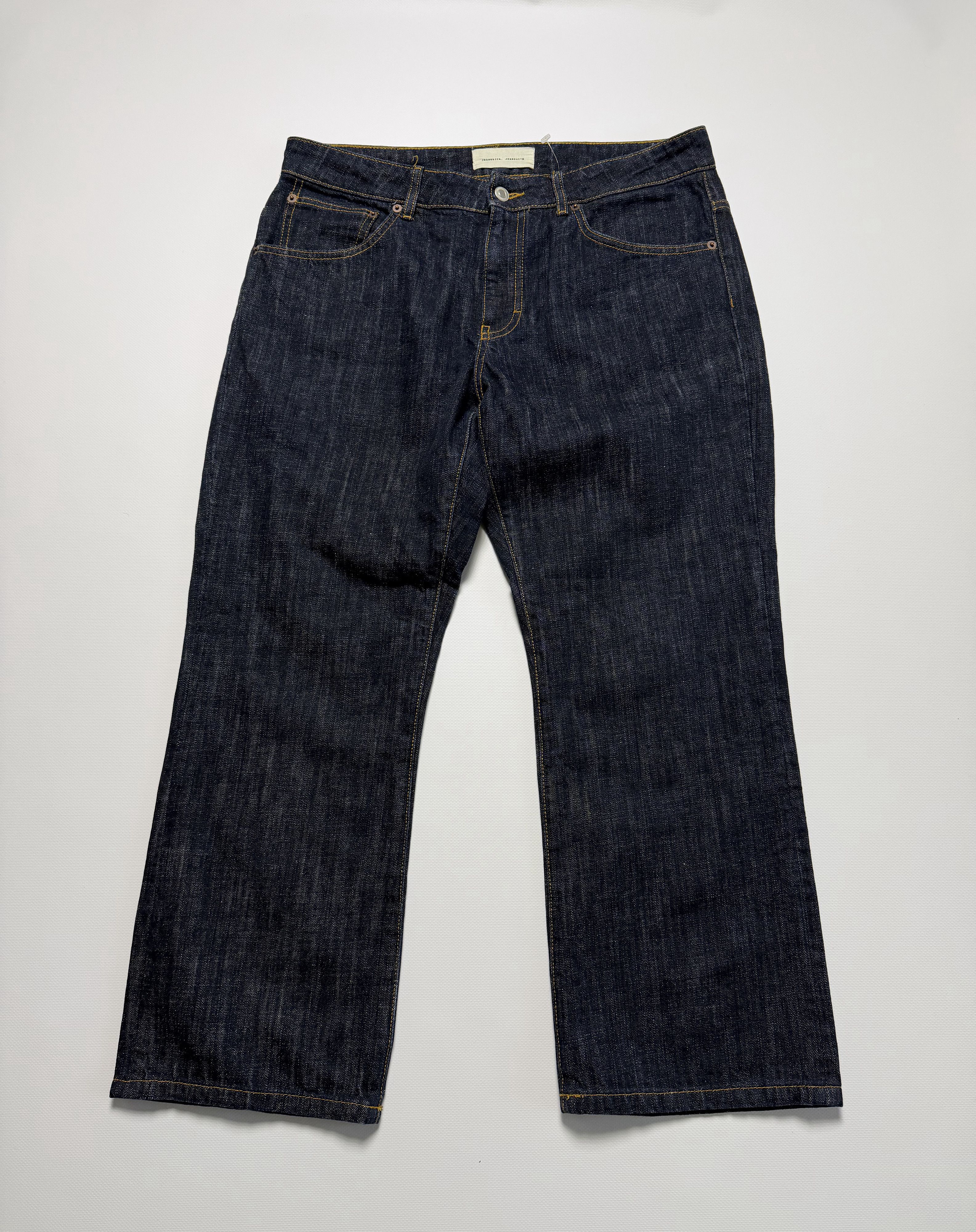 JEANERICA JEANERICA RW014 Blue Rinse Jeans Cropped Loose Fit Size US 33 - 1 Thumbnail
