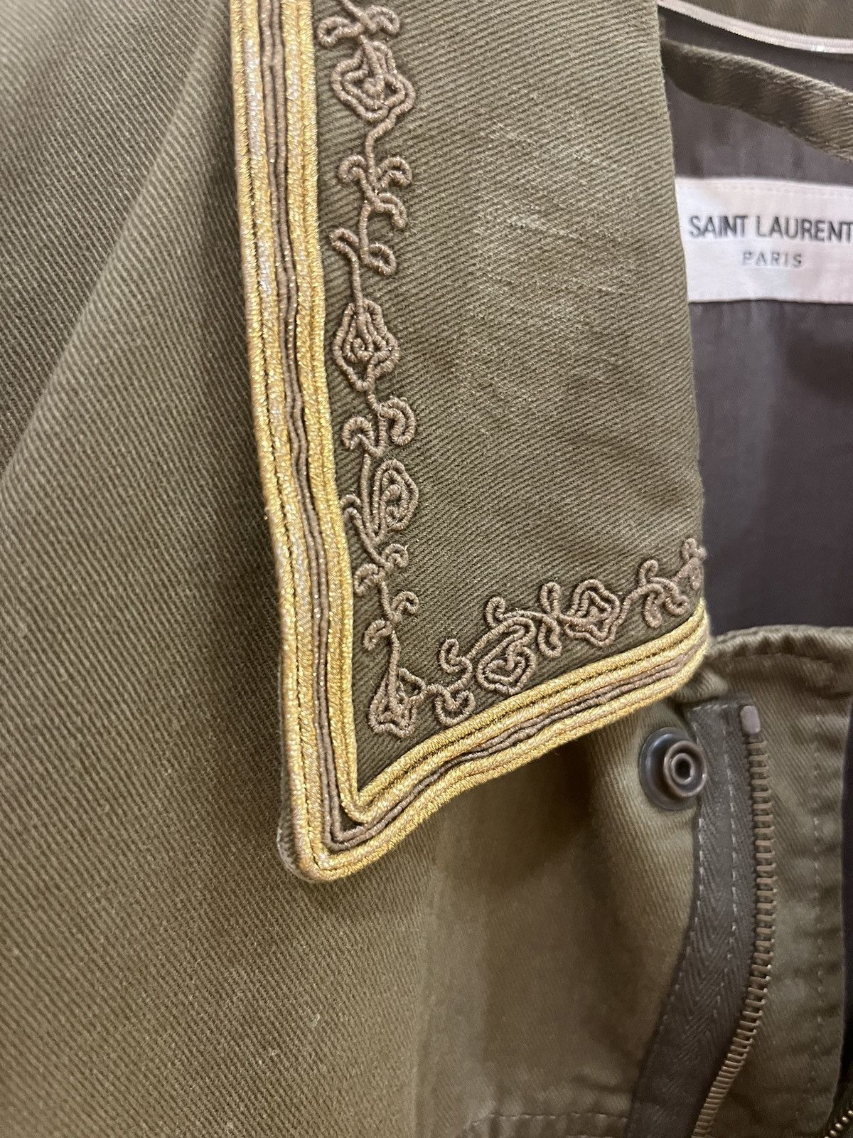 Saint Laurent Paris kaki green vest gilet with embroidery size46 Size US S / EU 44-46 / 1 - 3 Thumbnail