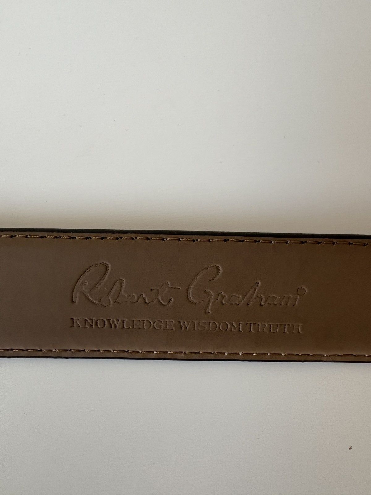 Robert Graham Robert Graham Genuine Leather Ripaso Belt Tan Size 38 Size 38 - 8 Thumbnail