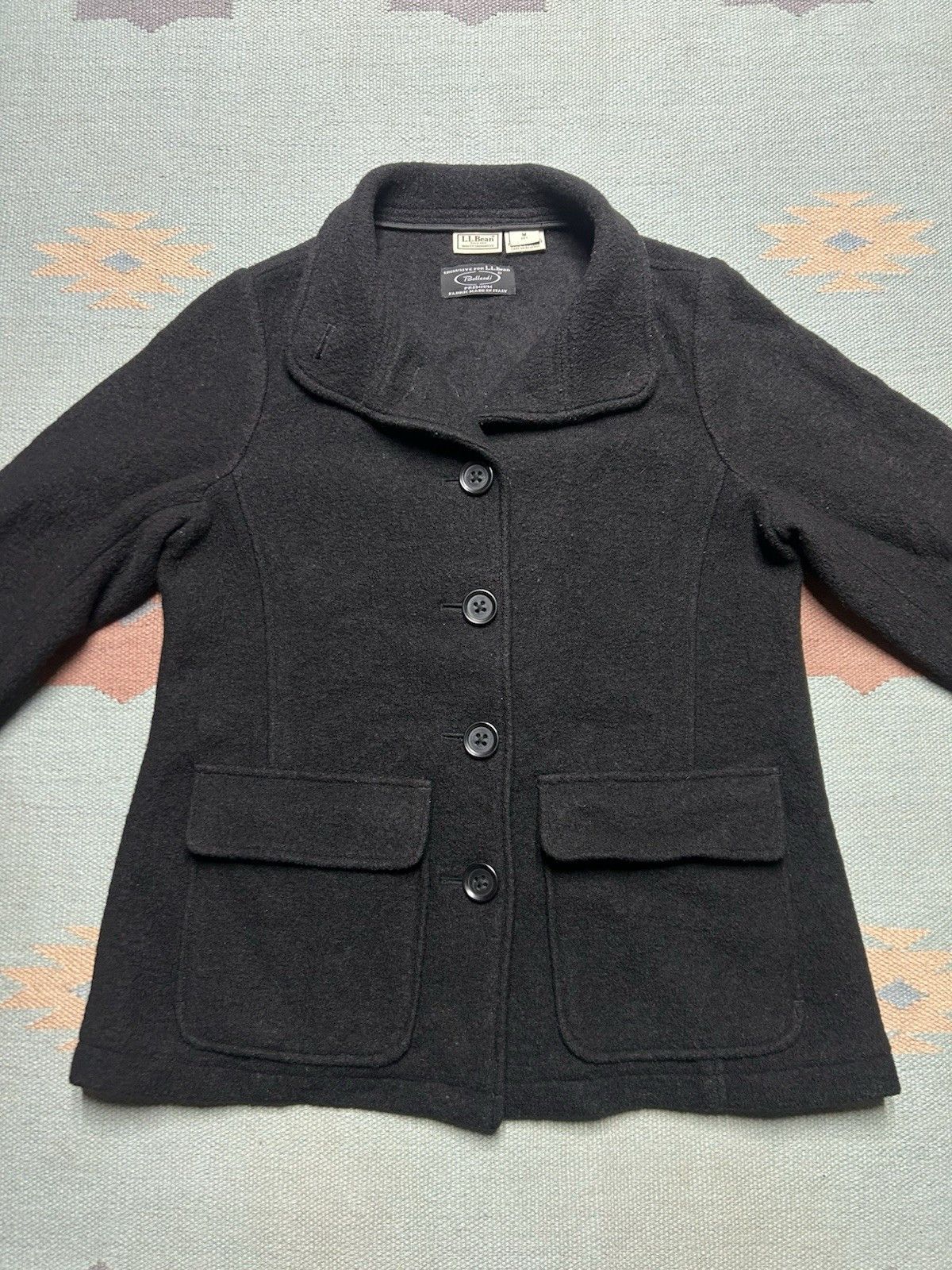 L.L. Bean LL Bean Wool Coat Womens Petite Medium Jacket Bellandi Italy Size M / US 6-8 / IT 42-44 - 2 Thumbnail