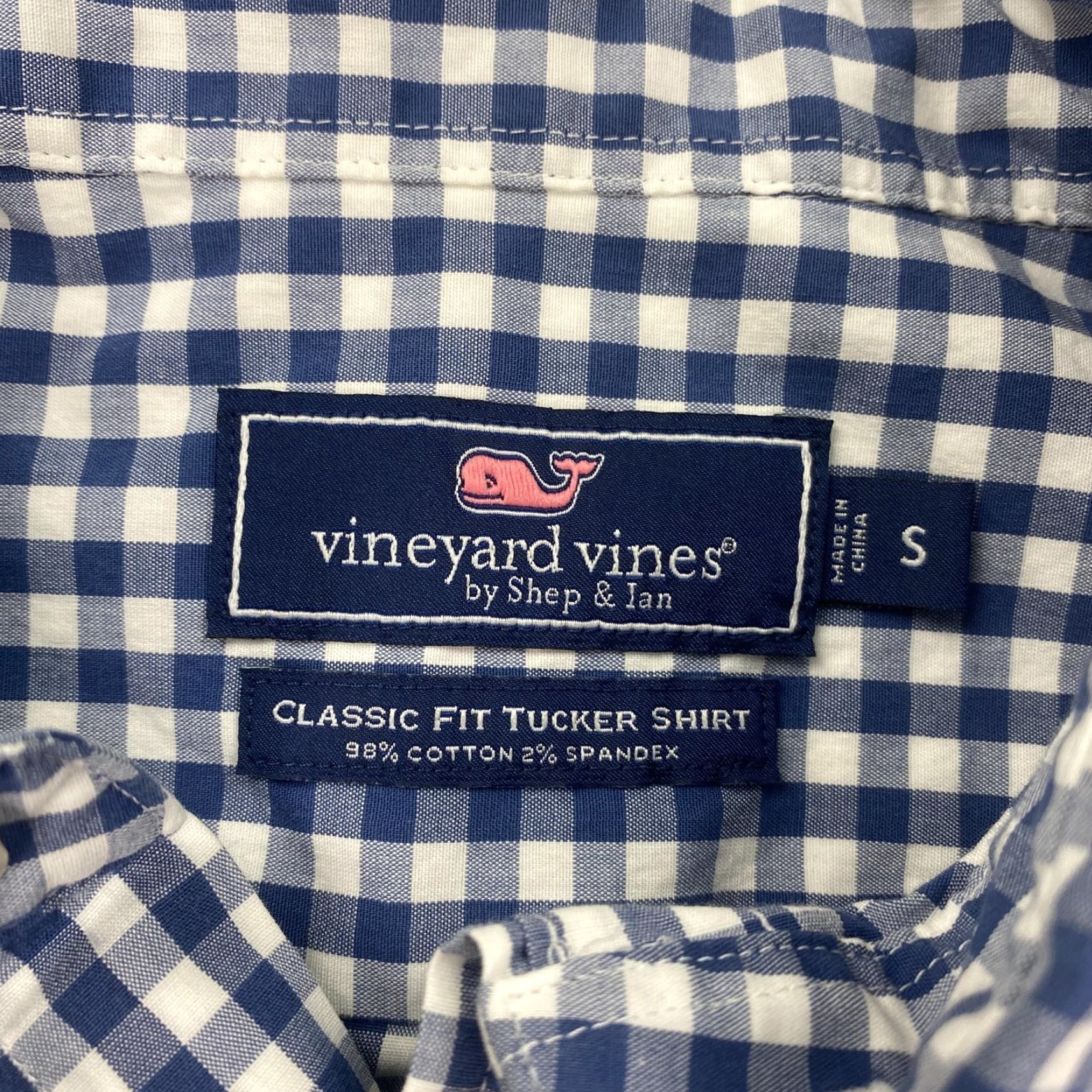 Vineyard Vines Vineyard Vines Shirt Mens Small Blue Gingham Classic Fit Tucker Whale Shirt Size US S / EU 44-46 / 1 - 5 Thumbnail