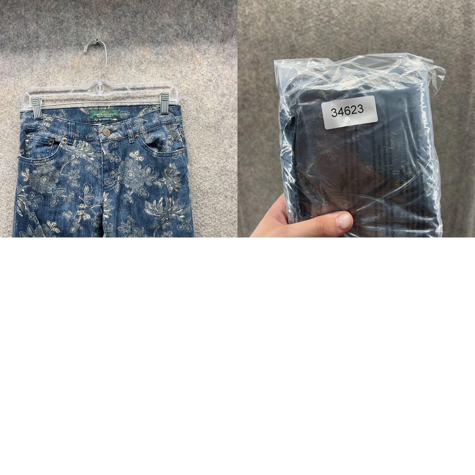 Ralph Lauren Lauren Ralph Lauren Jeans Womens 0 Blue Denim Floral Print AOP Straight 5-Pocket Denim Cotton High Rise Regular Inseam 28 in Classic Womens Jeans Size 25" / US 0 / IT 36 - 8 Thumbnail