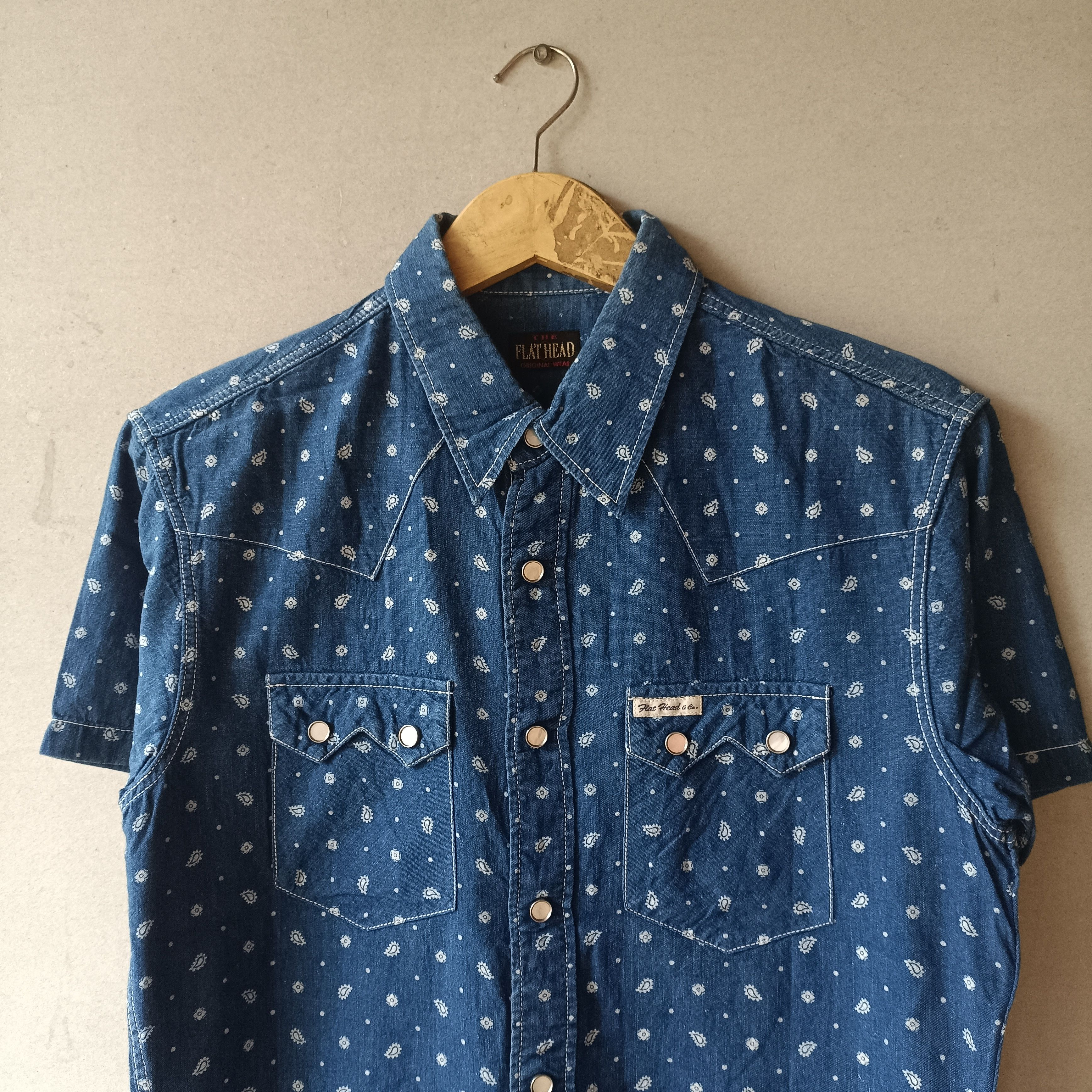 The Flat Head The Flat Head Denim Paisley Western Shirt Size US S / EU 44-46 / 1 - 2 Thumbnail