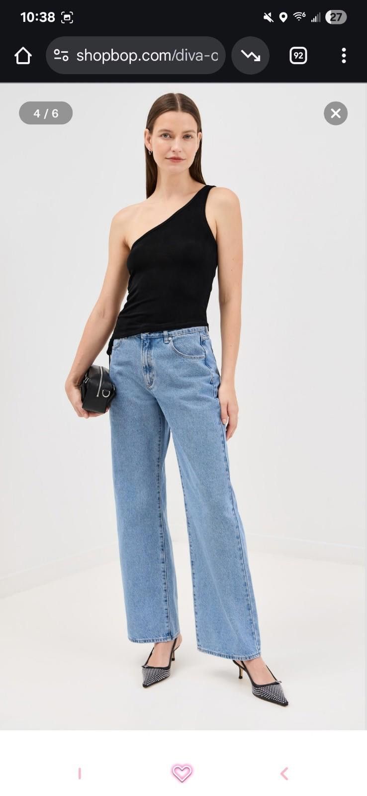 Other Abrand Jeans Diva Ine Shoulder Top Asymmetrical Size S / US 4 / IT 40 - 3 Thumbnail