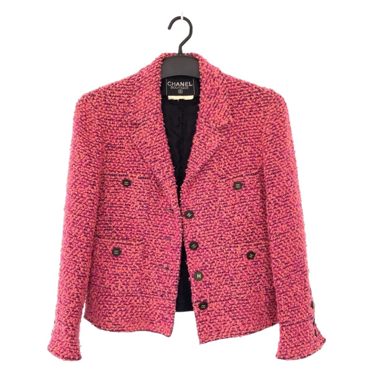 Chanel Chanel Vintage Pink Wool Tailored Jacket Canvas Tops PO3826WO2180 in Great Condition