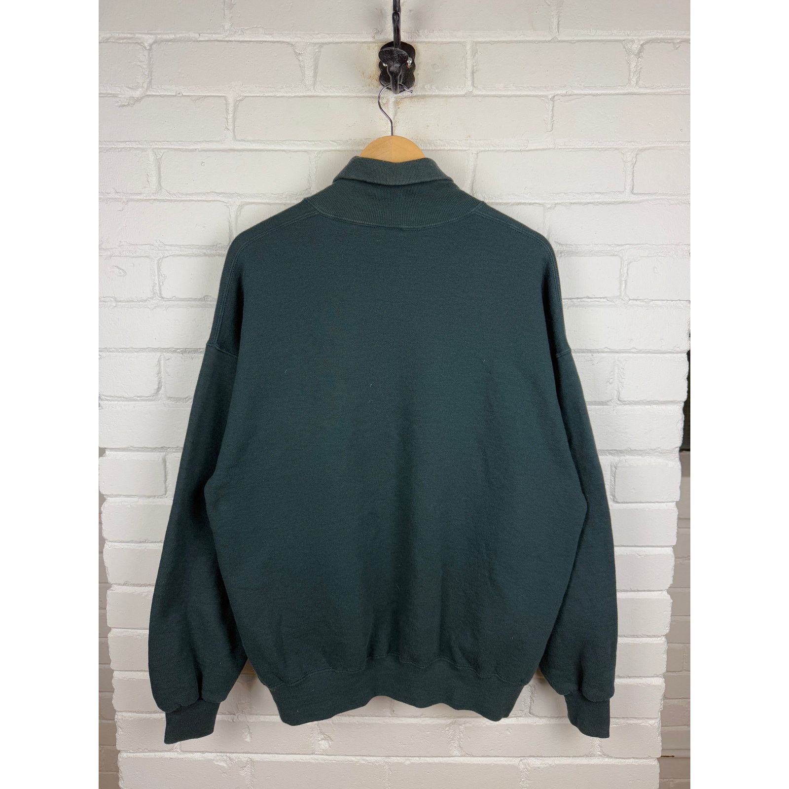 Vintage Vintage 90s Russell Athletic Boxy Turtleneck XL Blue Green Size US XL / EU 56 / 4 - 2 Thumbnail