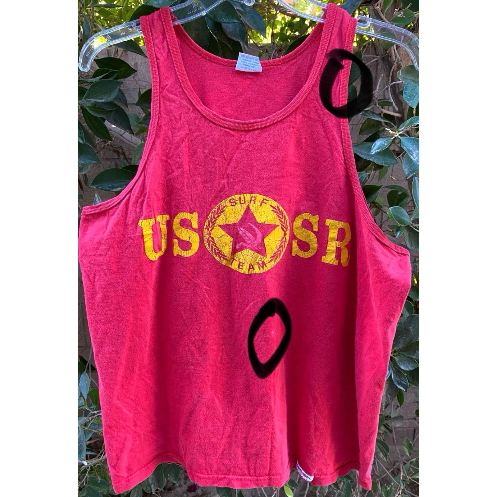 Vintage VINTAGE USSR Surf Team Long Live The Union Of Soviet Surfing Republics Tank Top Size US L / EU 52-54 / 3 - 3 Thumbnail