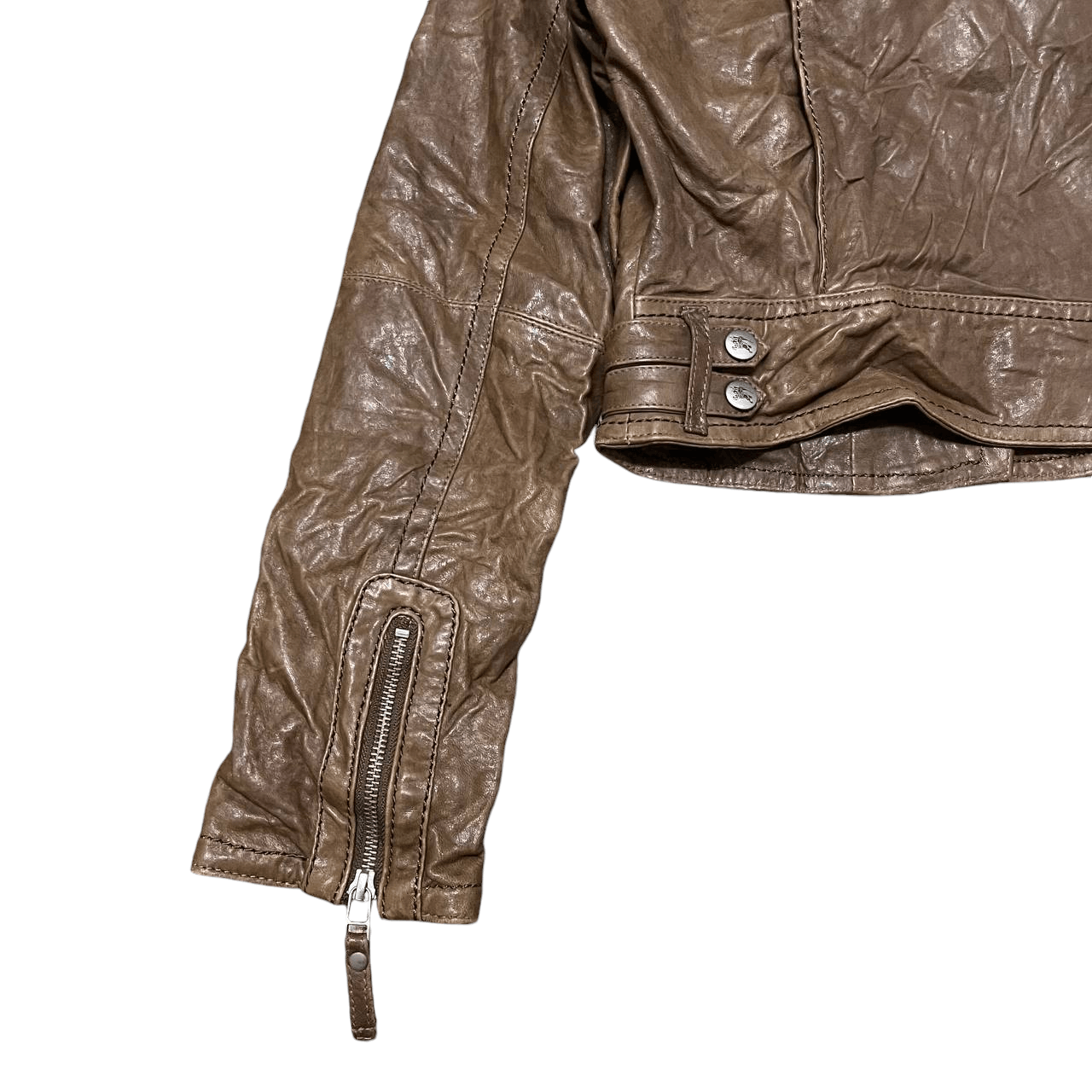 Vintage Burberry Blue Label Nova Check Leather Rider Jacket