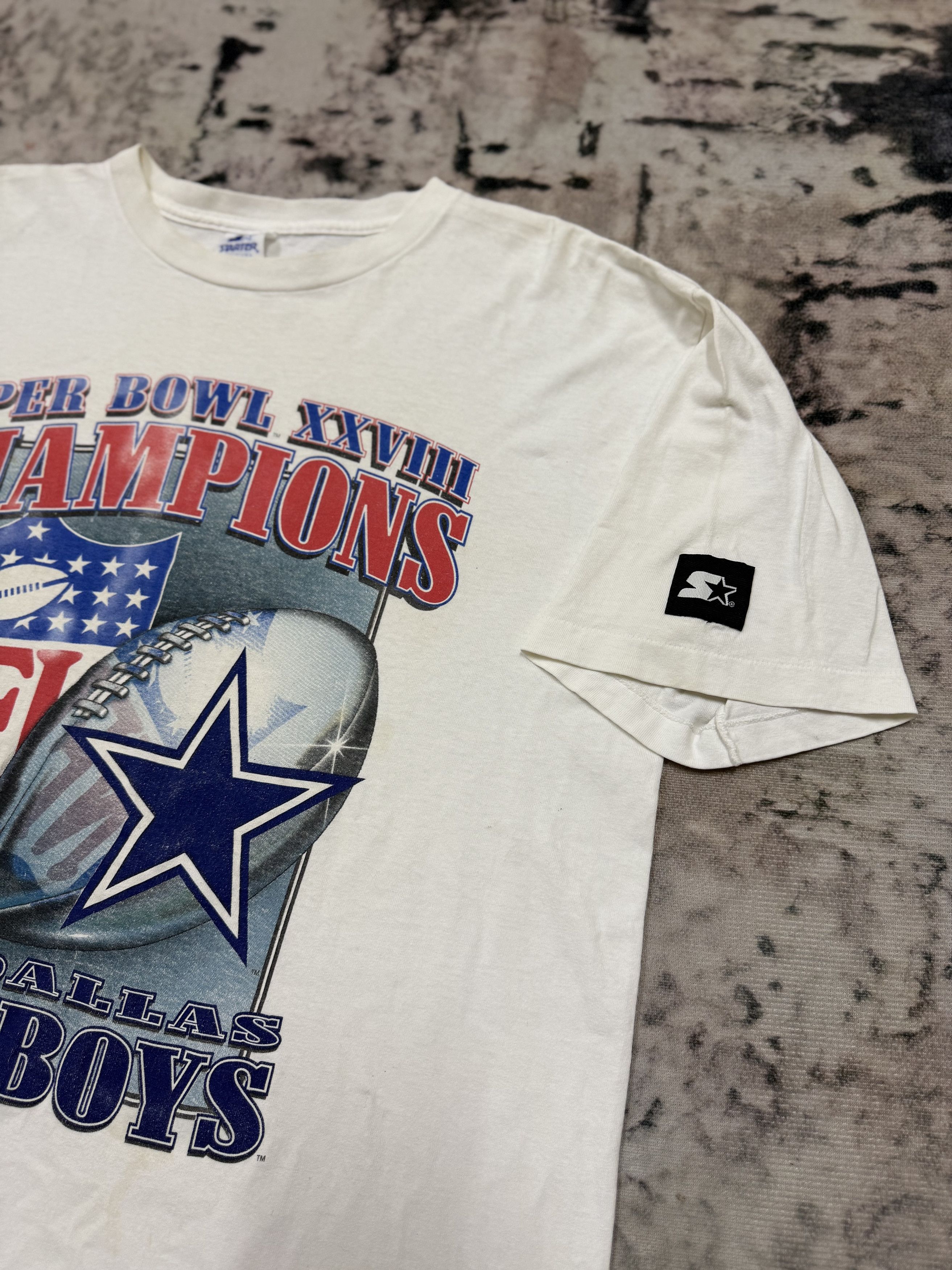 Starter × Vintage Vintage 90s Nflp Dallas Cowboys Super Bowl Starter Tshirt Size US L / EU 52-54 / 3 - 6 Thumbnail