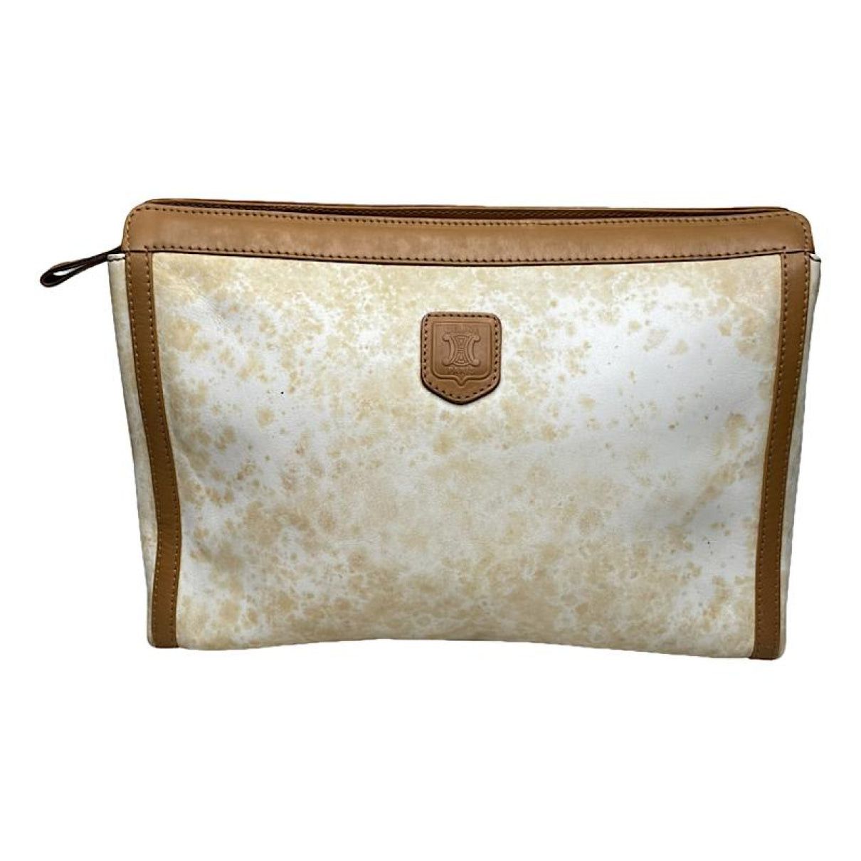 Celine Triomphe Vintage White Leather Clutch Bag Size ONE SIZE - 1 Thumbnail
