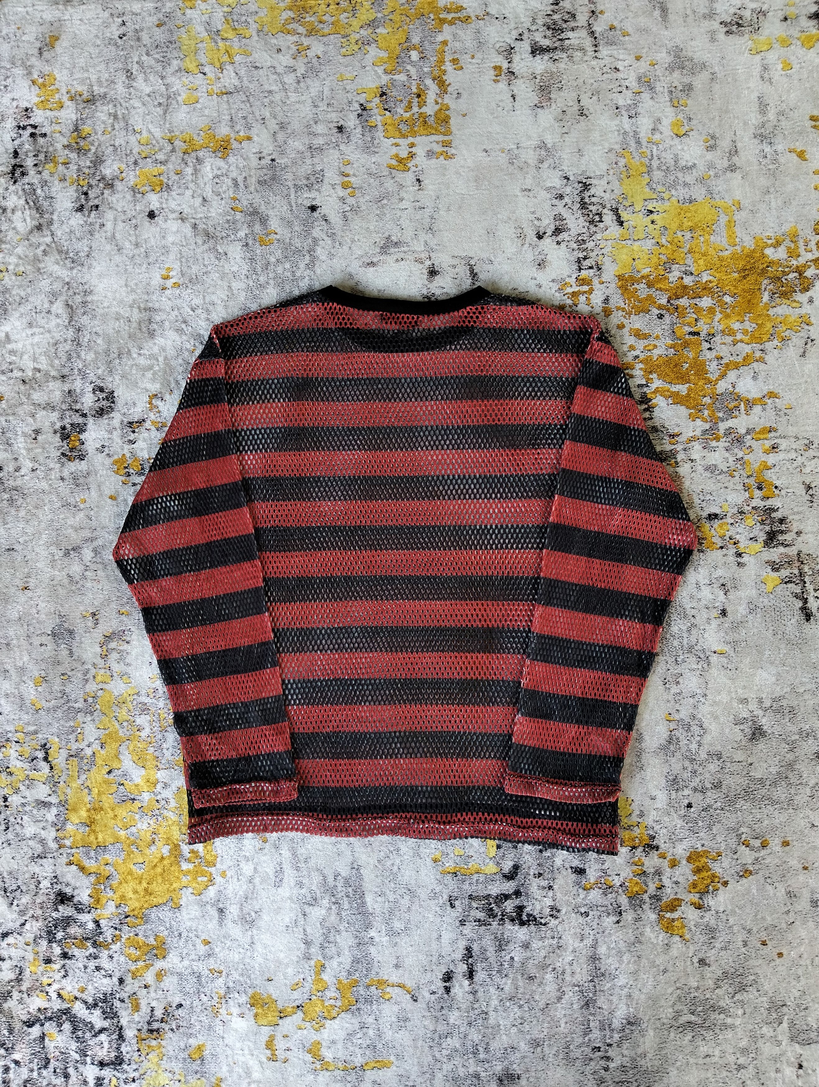 Hysteric Glamour Japanese Rad Four Real Grunge Mesh Stripe Long Sleeve Tee Size US L / EU 52-54 / 3 - 4 Thumbnail