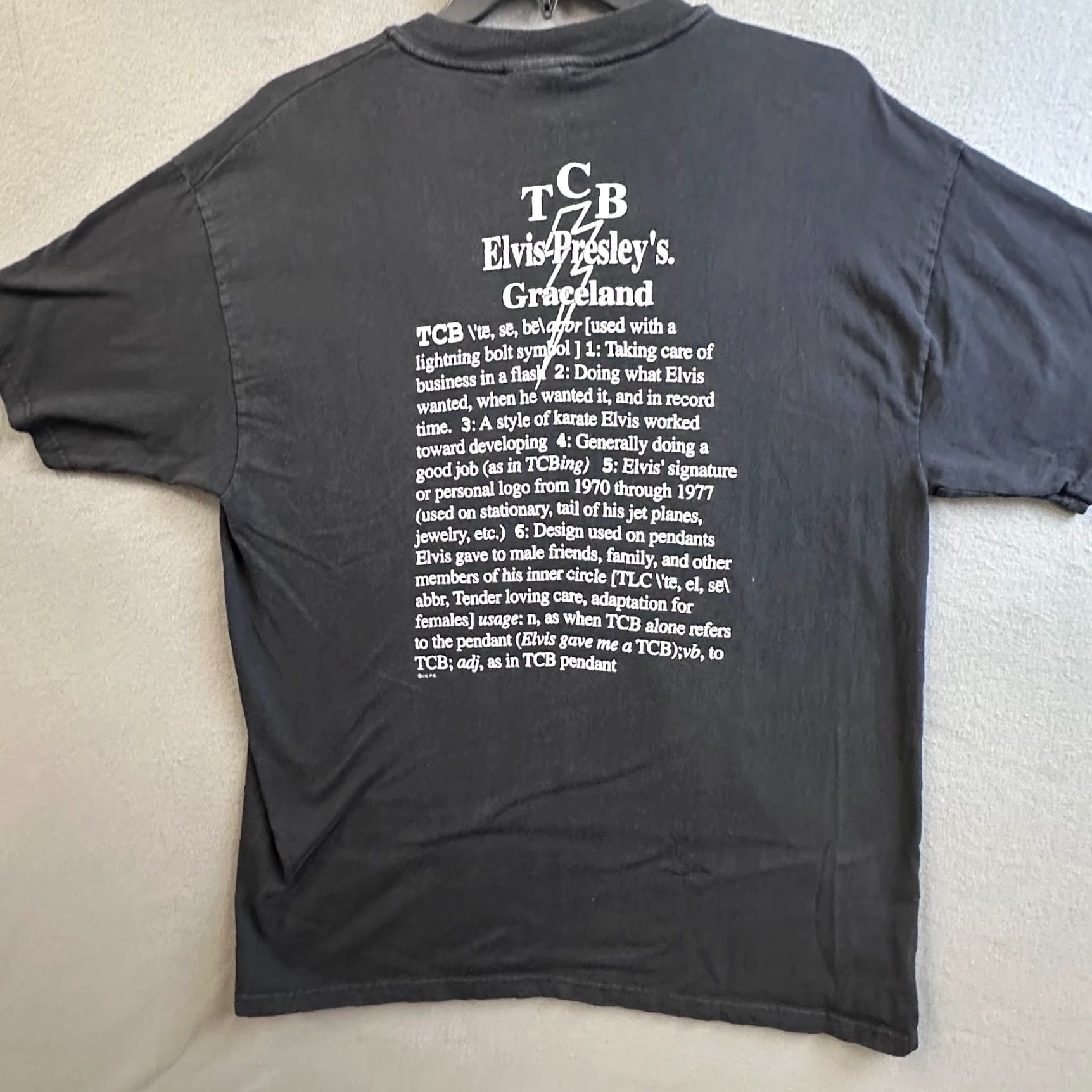 Hanes VINTAGE Elvis Presley Mens XL TCB Lightning Tee Taking Care Business Licensed Size US XL / EU 56 / 4 - 6 Thumbnail