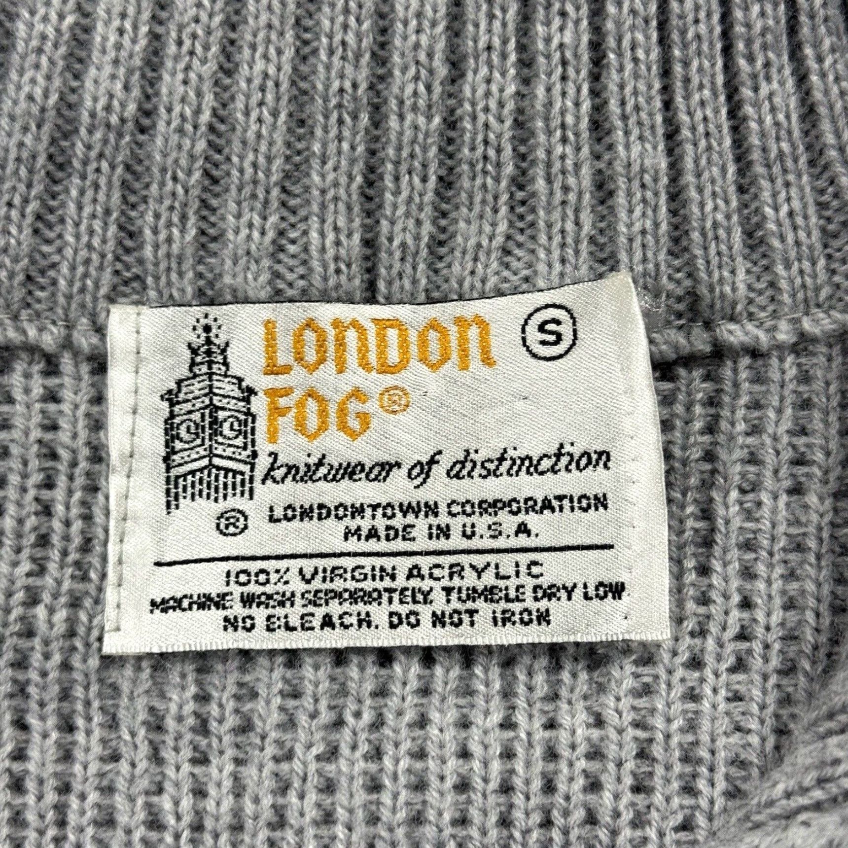 London Fog VINTAGE LONDON FOG FAIR ISLE FULL ZIP CARDIGAN SWEATER GREY SMALL MENS USA Size US S / EU 44-46 / 1 - 3 Thumbnail