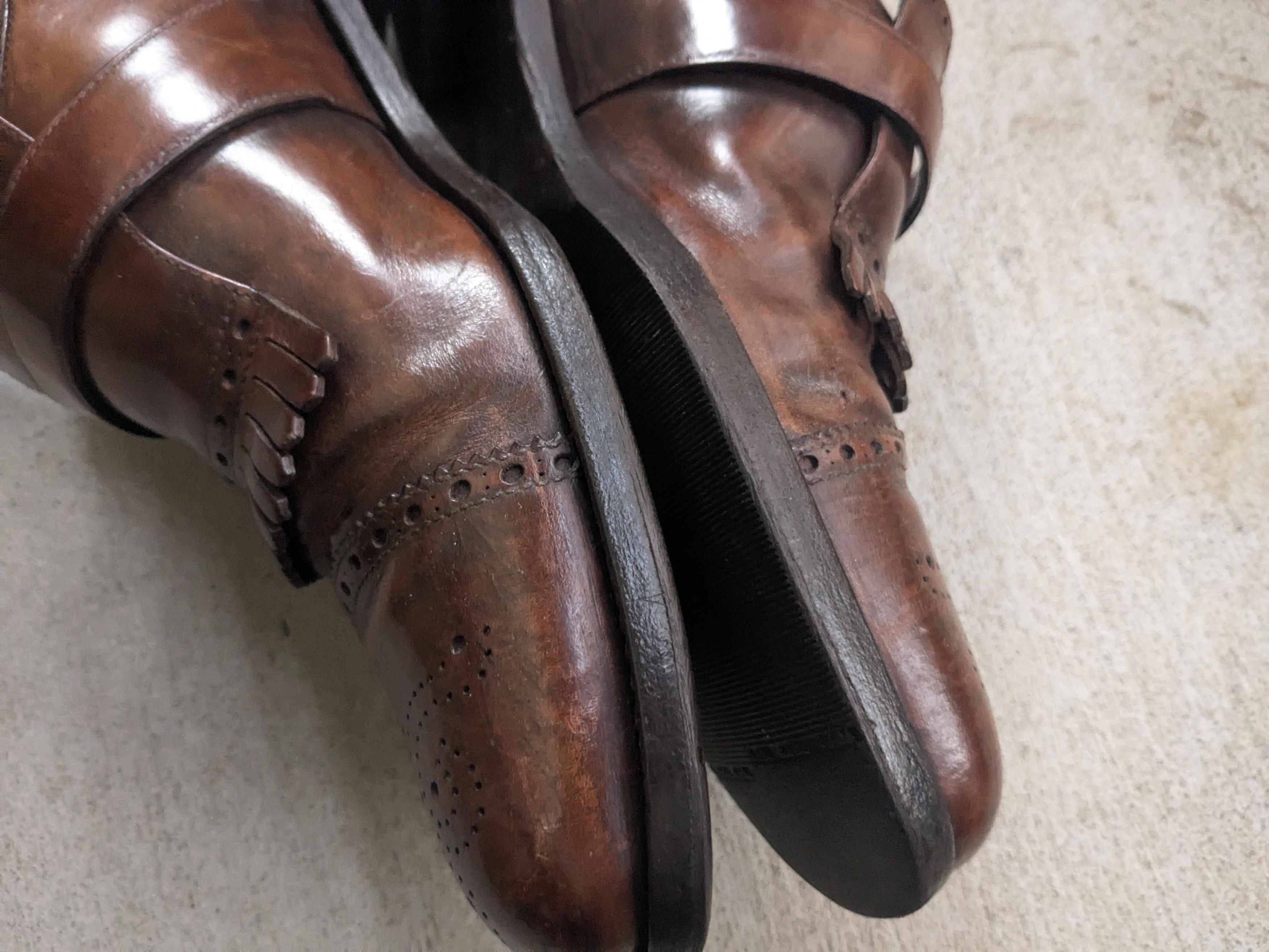 Prada Prada Monk Straps Brogues Buckle Brown Leather Fringe 9.5 Size US 9.5 / EU 42-43 - 9 Thumbnail