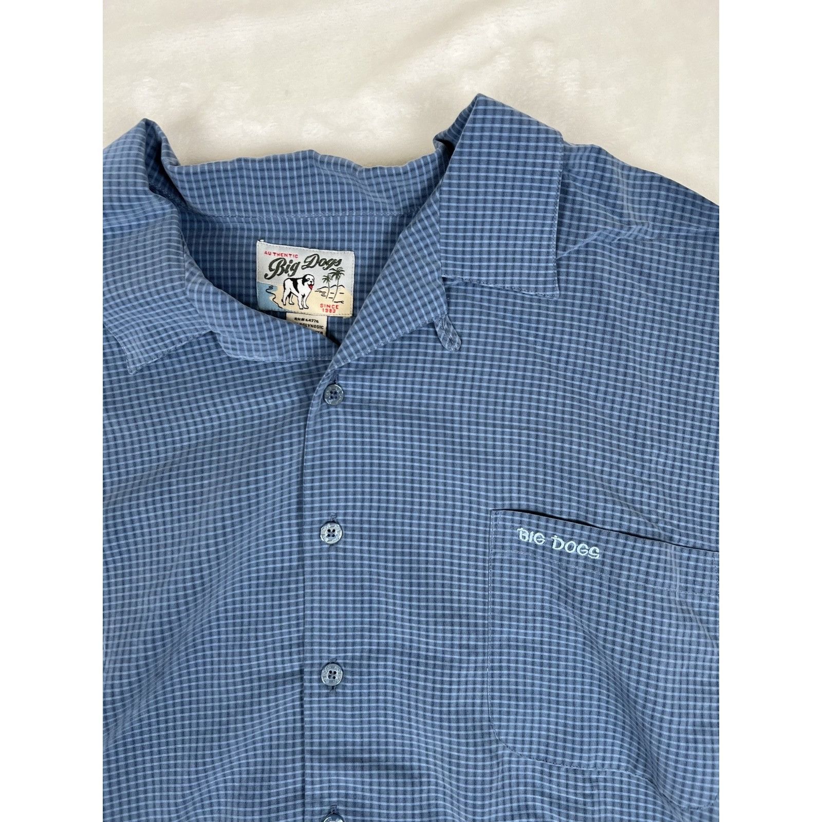 Big Dogs Vintage Big Dogs Short Sleeve Button Up Shirt Size 3XL Blue Size US XXL / EU 58 / 5 - 2 Thumbnail