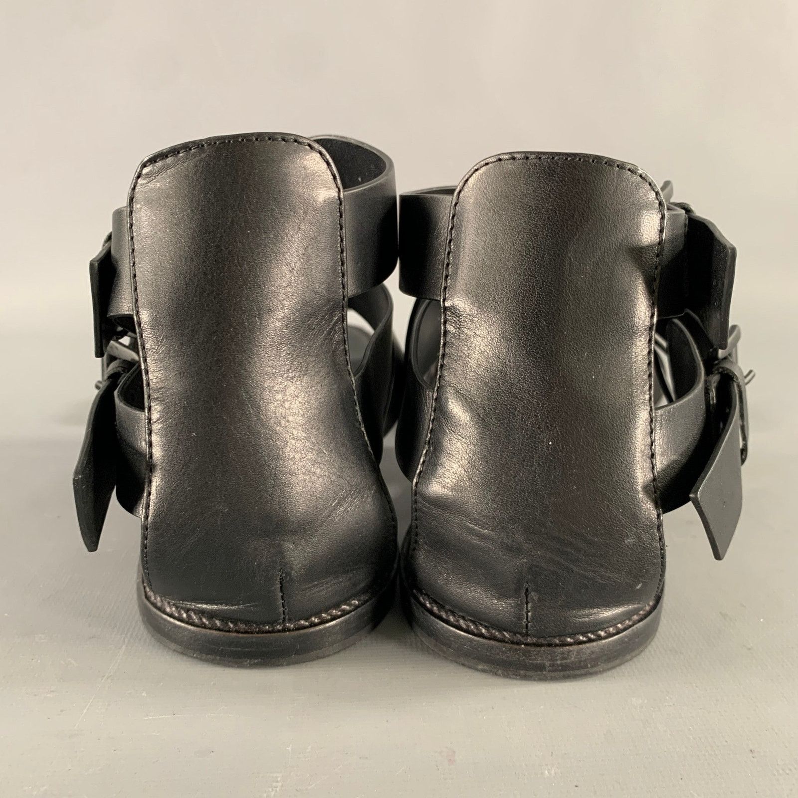 Ann Demeulemeester ANN DEMEULEMEESTER Size 9 Black Leather Strappy Sandals Size US 9 / EU 42 - 3 Thumbnail