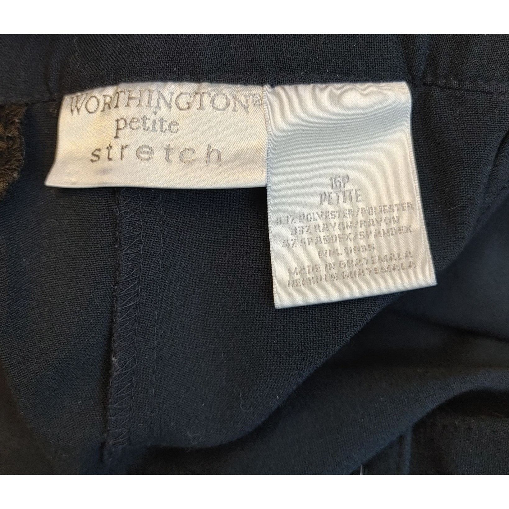 Worthington Worthington Petite Stretch Women's Black Trouser Dress Pants Size 38" / US 16 / IT 52 - 3 Thumbnail