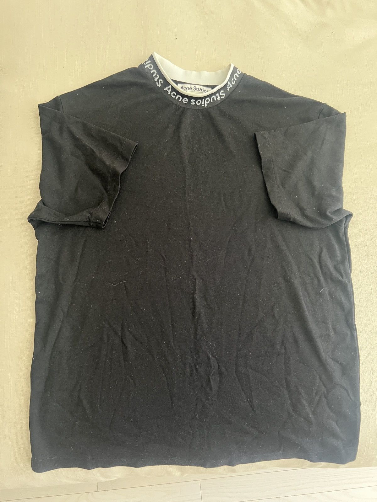 Acne Studios Authentic Acne Studios Rib Neck Logo T-shirt XS Black Size US XS / EU 42 / 0 - 1 Thumbnail