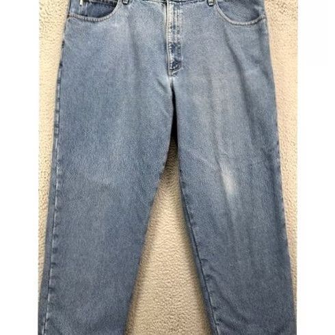 Vintage L.L. Bean Jeans Mens 42X30 Blue Distressed Relaxed Fit Straight Denim Pants Size US 42 / EU 58 - 2 Thumbnail