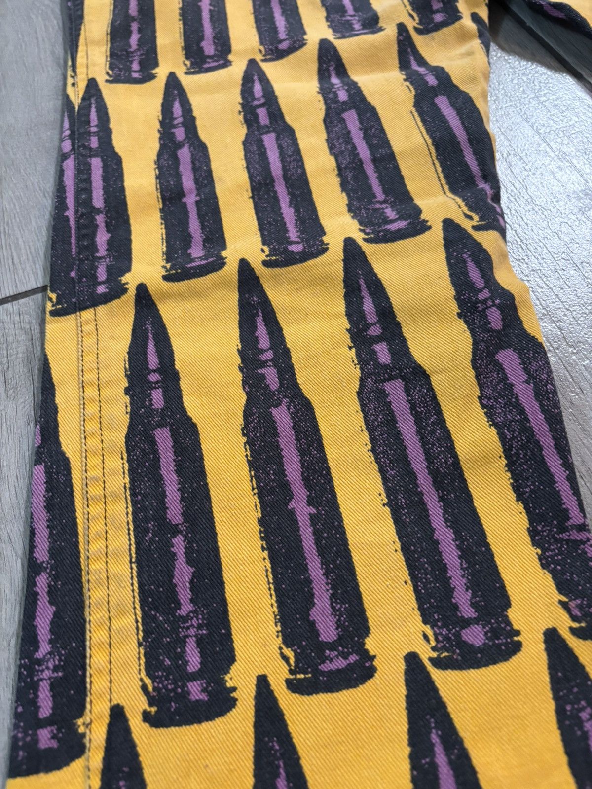 Stephen Sprouse Vintage FW88 Stephen Sprouse Bullet Print Denim Jeans Yellow Size US 34 / EU 50 - 17 Thumbnail