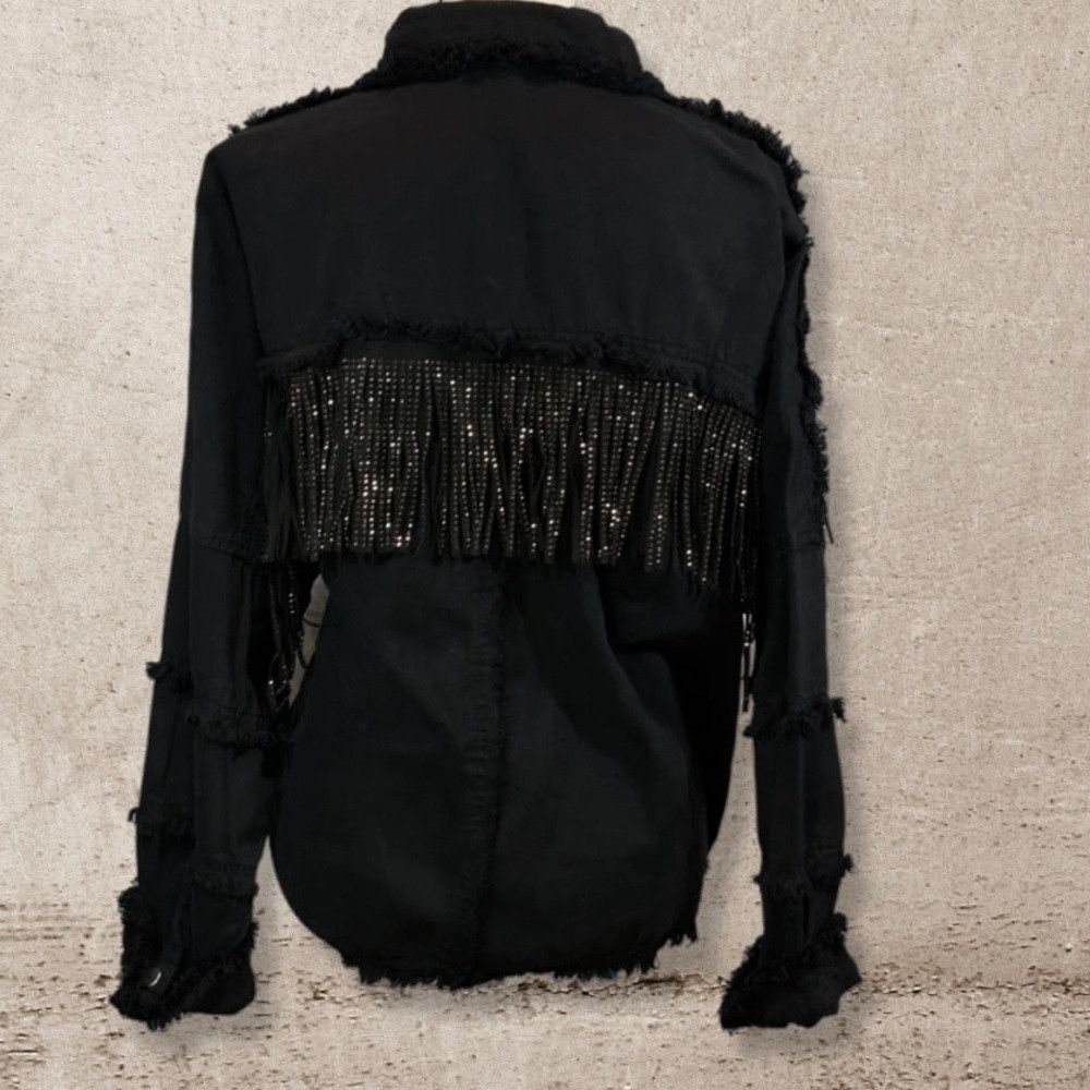 ELAN Elan Rhinestone Tassel Jacket Size M / US 6-8 / IT 42-44 - 2 Thumbnail