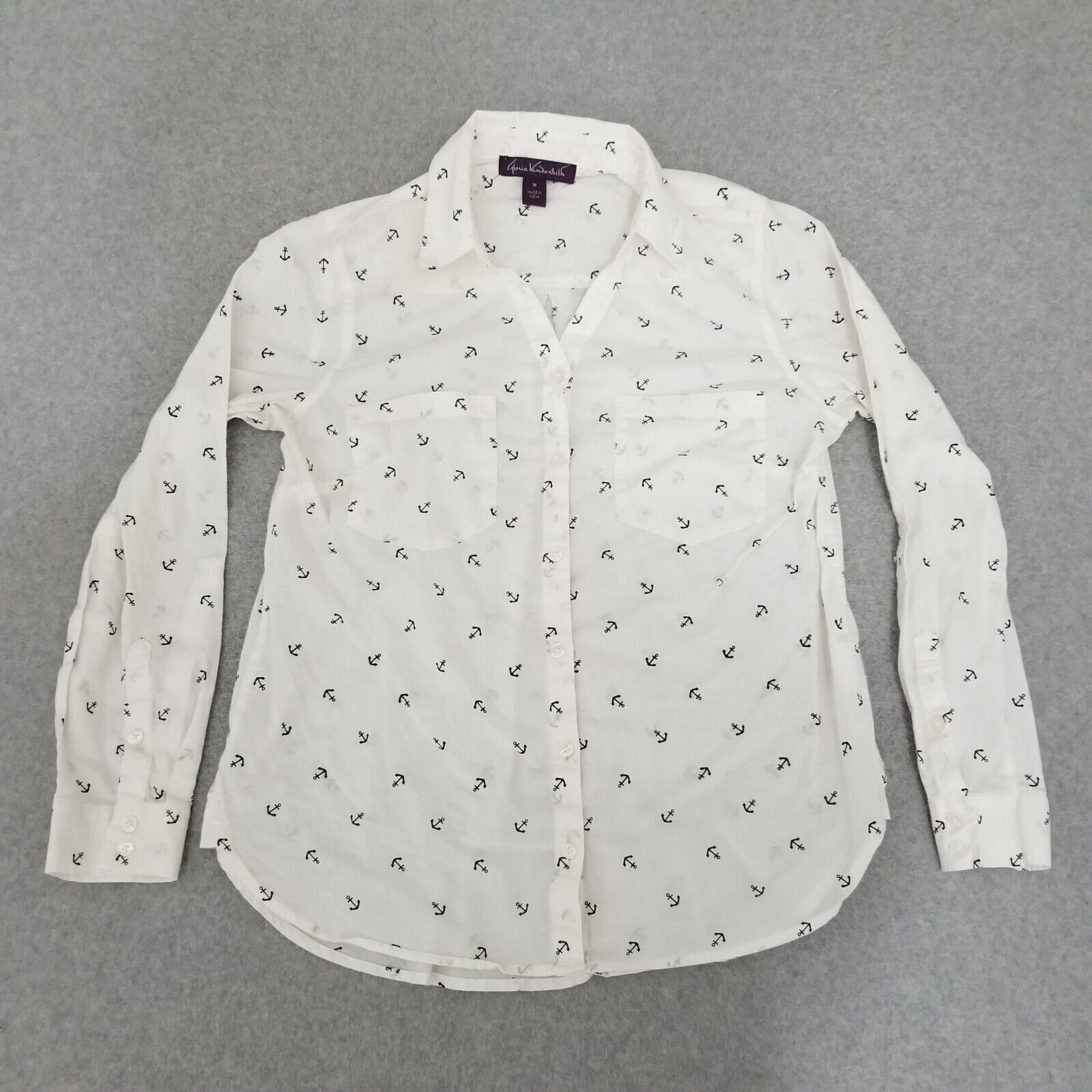 Gloria Vanderbilt Gloria Vanderbilt Shirt Womens Medium Button Up Long Sleeve Size M / US 6-8 / IT 42-44 - 1 Thumbnail